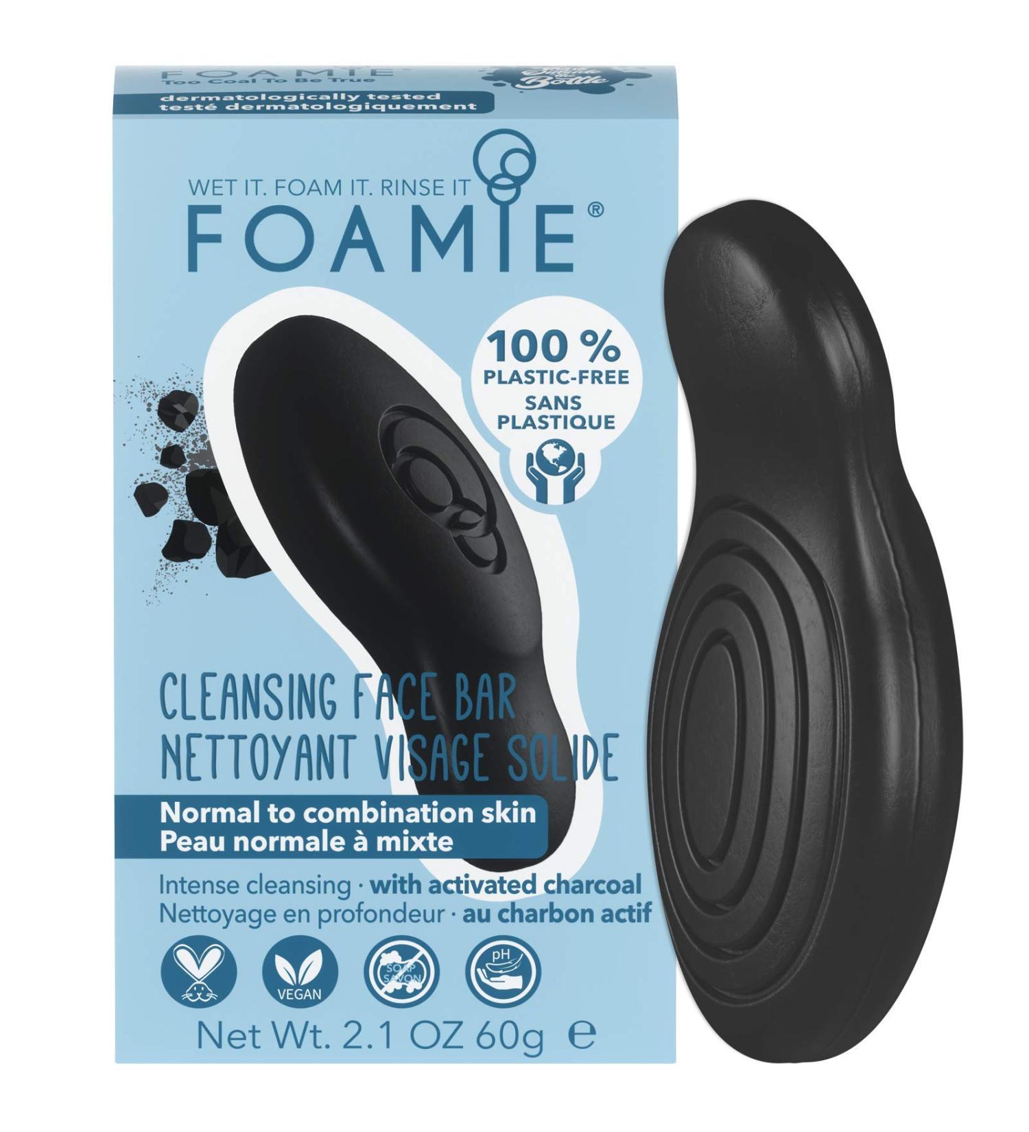 Buy Foamie Cleansing Face Bar - Too Coal To Be True | Activated Charcoal 60g | International Shipping - Buy Online on GoSupps.com