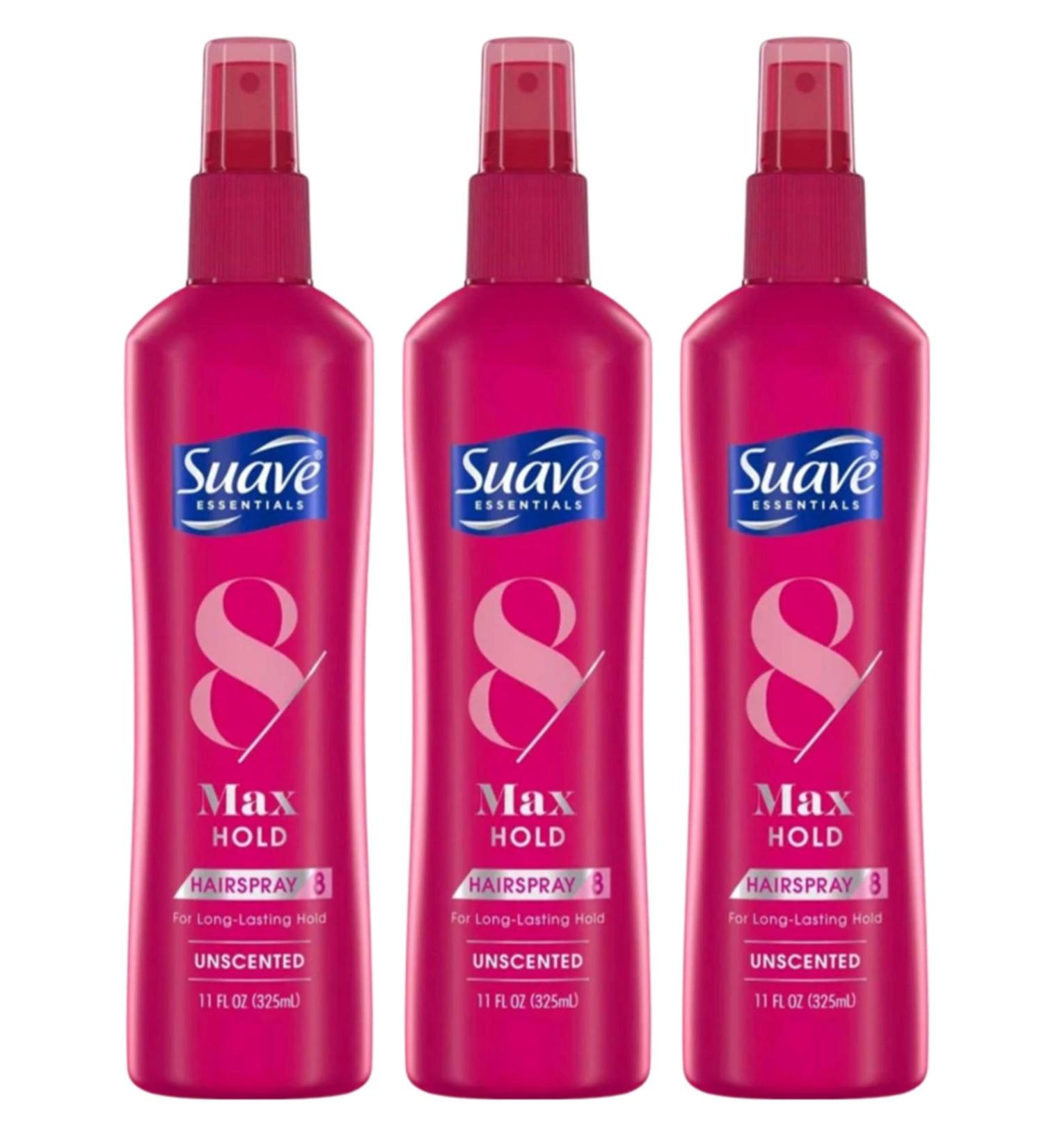 Suave Max Hold Non Aerosol Hairpsray Unscented 11 oz (Pack of 3) Unscented 11 Fl Oz (Pack of 3) - Buy Online on GoSupps.com