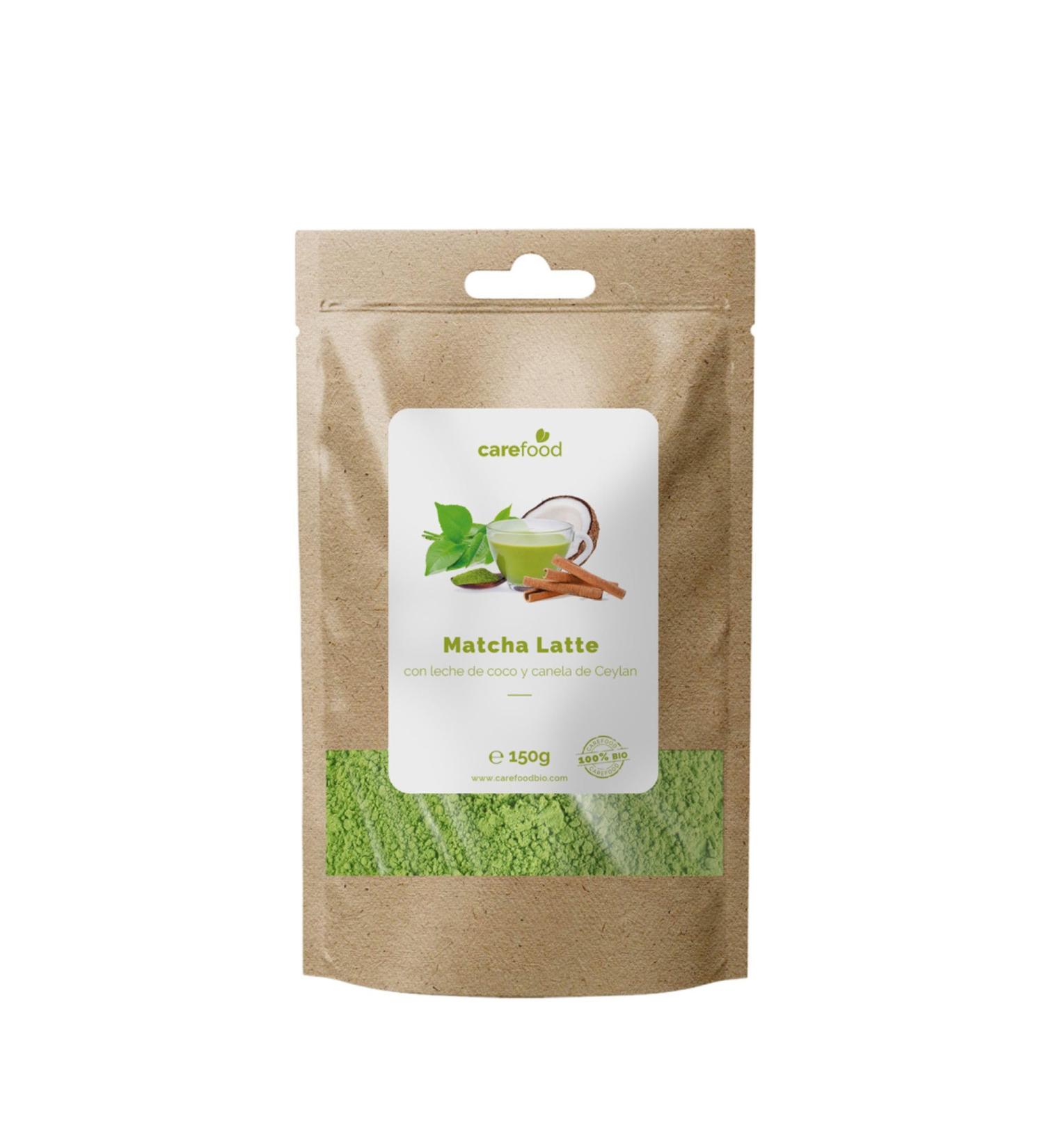 Carefood - Organic Matcha Latte Tea Powder - 100% Organic Matcha Latte Tea Infusion Suitable for Vegans - 150 g - Buy Online on GoSupps.com