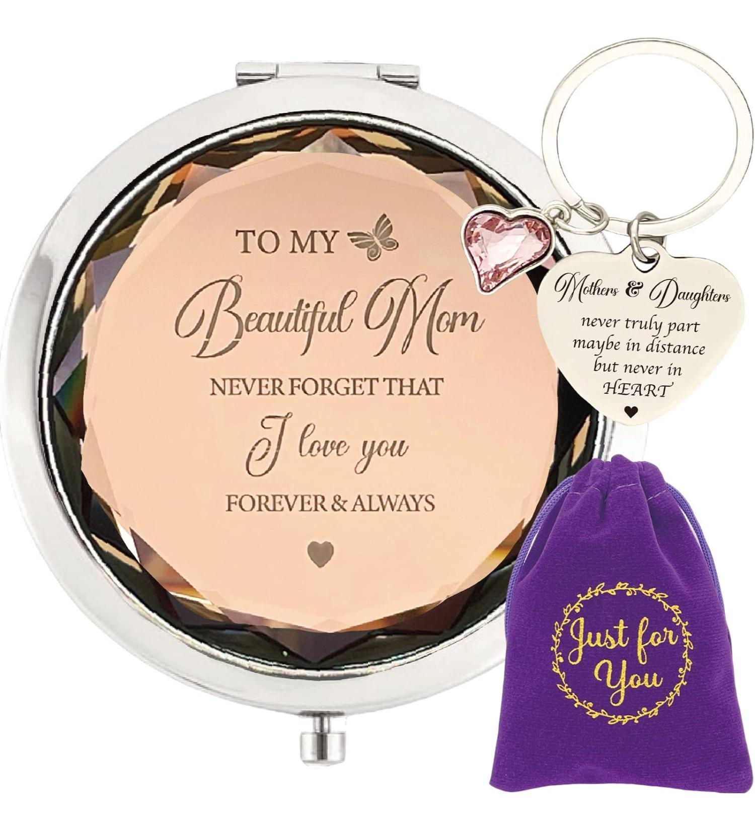 Mother Daughter Gift Set: Mirror Compact & Keychain - Perfect Mother's Day, Birthday, Christmas Present - Buy Online on GoSupps.com