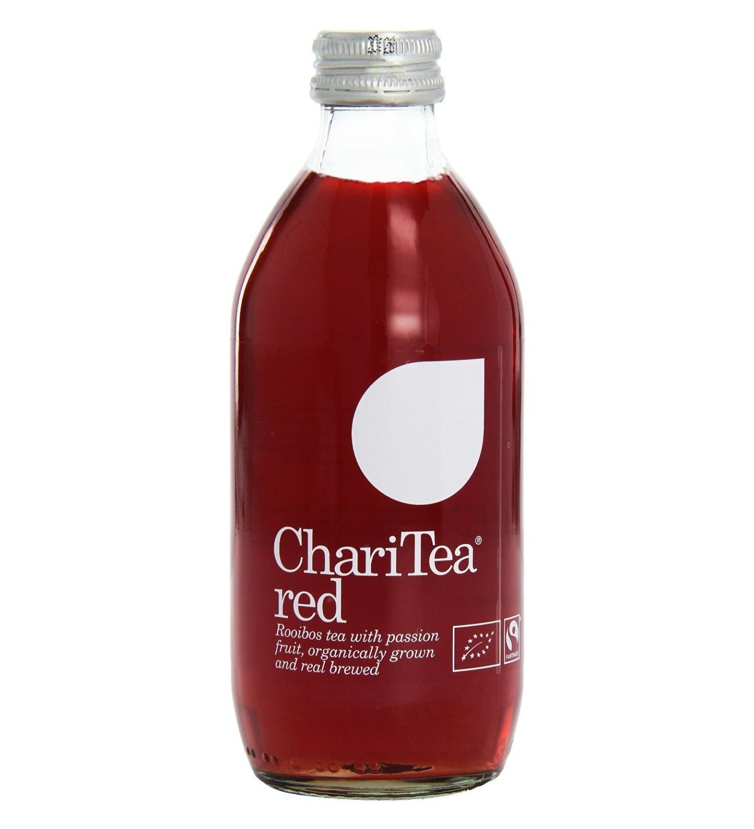 ChariTea Charitea Pack of 12 Iced Red Rooibos Teas with Passion Fruit 330ml