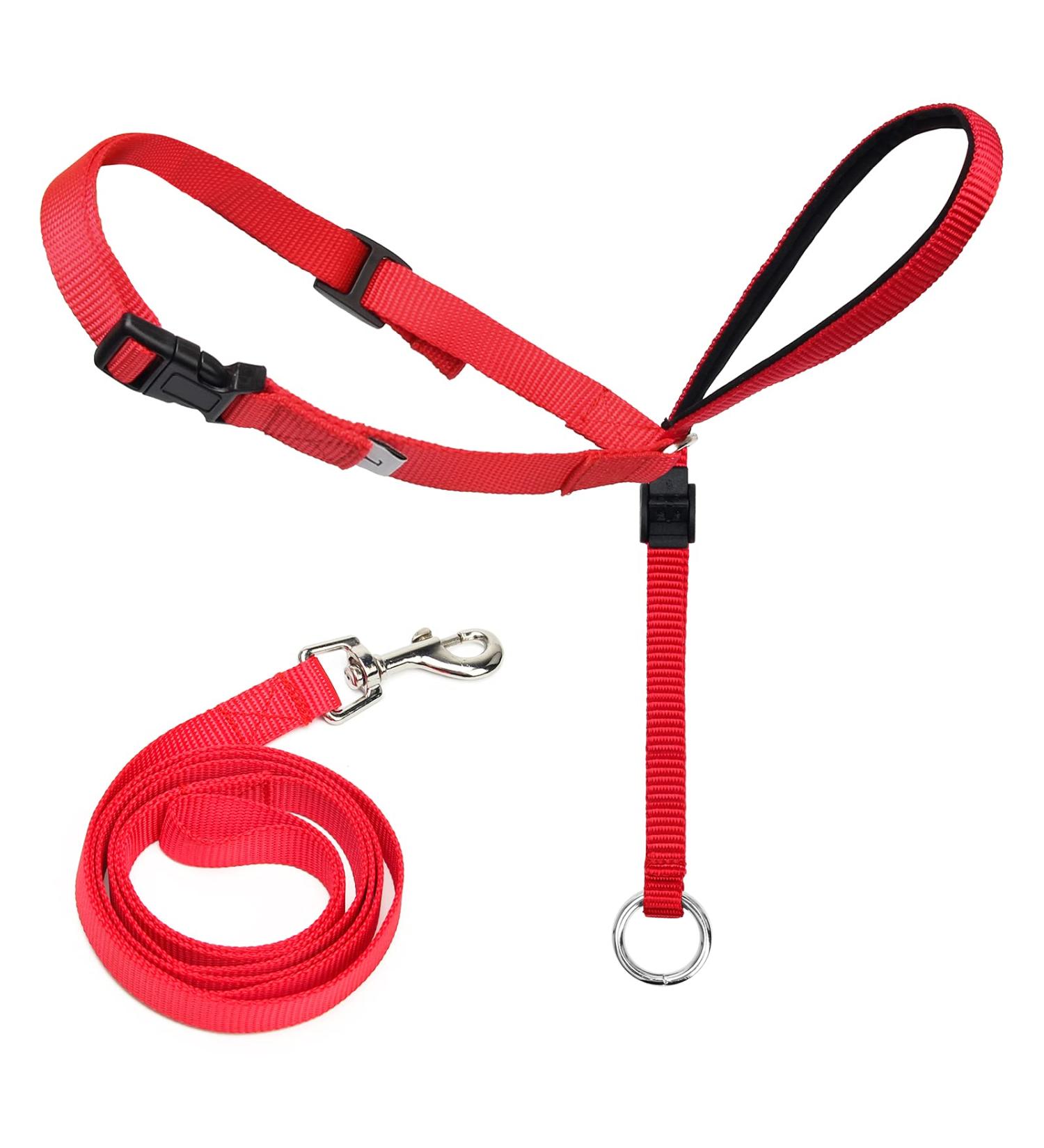 Head Halter for Dogs Adjustable Dog Headcollar with 120 cm Safety Nylon Strap to Stop Pulling for Small Medium Large Dogs Red - Buy Online on GoSupps.com