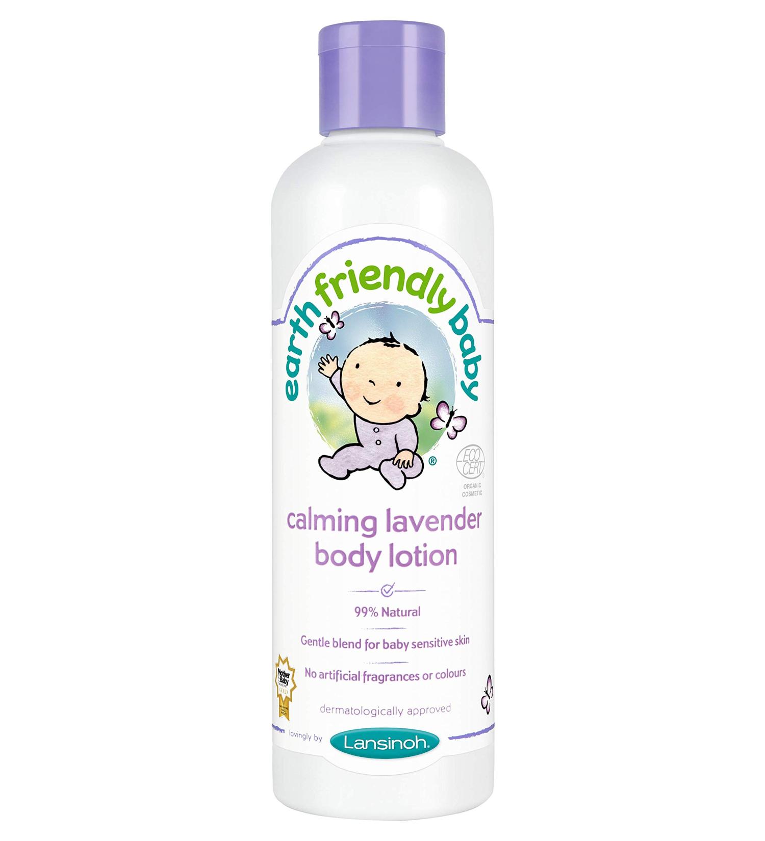 Earth Friendly Baby Children Body Lotion Calming Lavender Kids 250 ml Ecocert White
