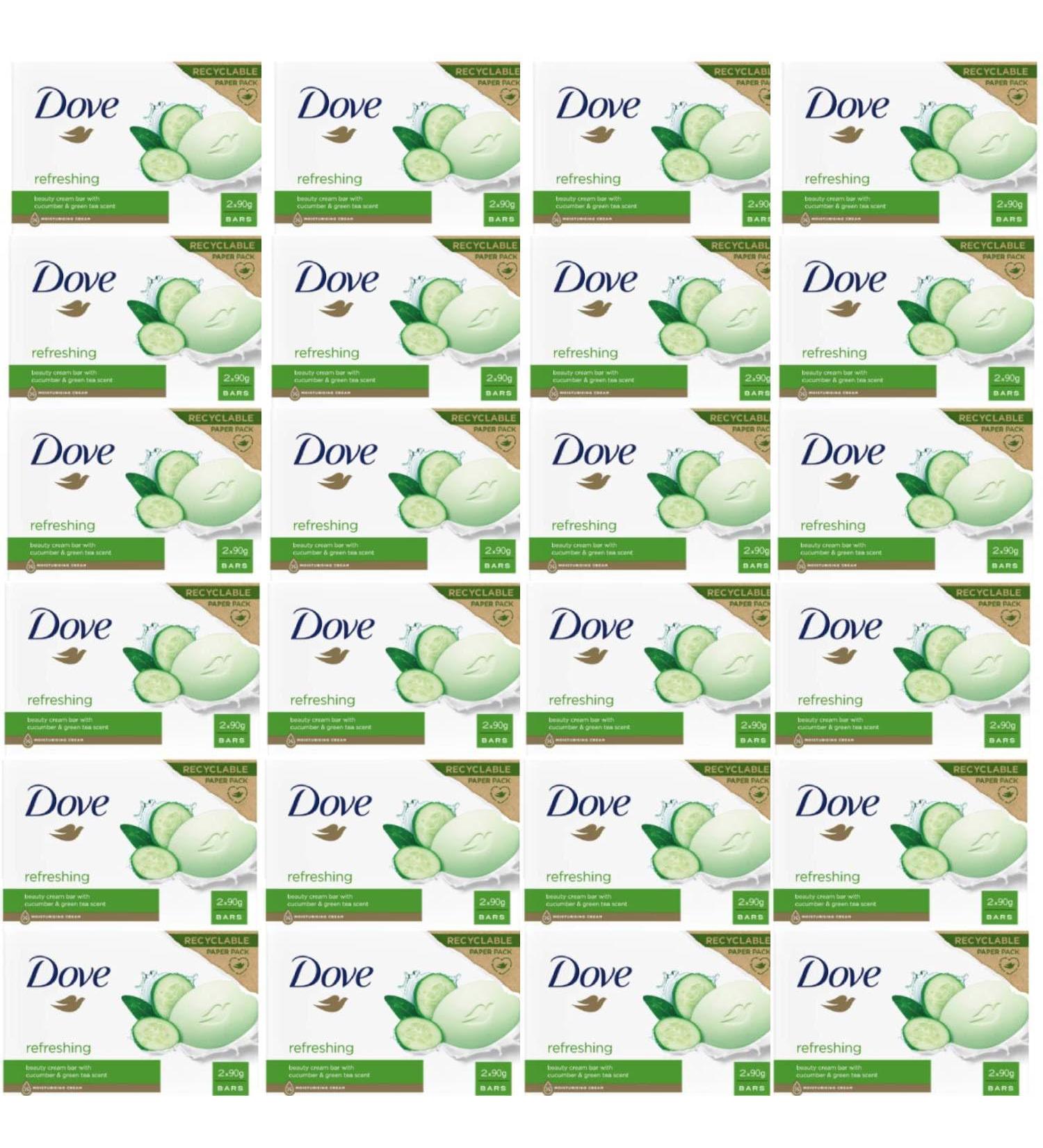  Dove Dove Beauty Cream Bar Solid Soap Various Fragrances 2 x 90 g (24 Units Cucumber and Green Tea) - Buy Online on GoSupps.com