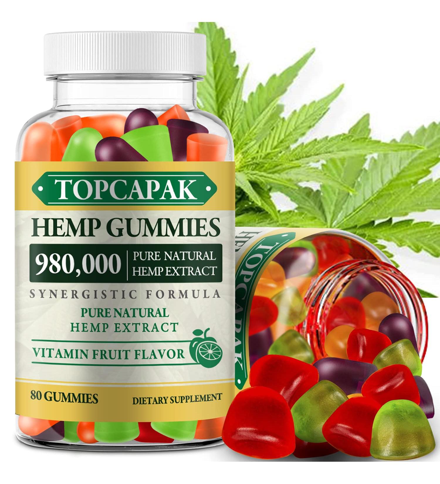 Hight Potency Hemp Gummies for Sleep, Joints, Relaxation & Calm - Fruity Flavors - Made in USA - 80 Count (Pack of 1) - Buy Online on GoSupps.com