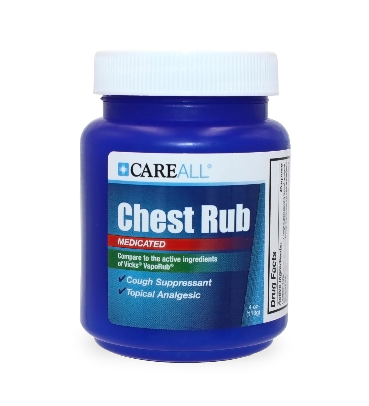 Buy CareAll Medicated Chest Rub 4 oz - Topical Analgesic & Cough Suppressant for Cold & Congestion Relief - Buy Online on GoSupps.com