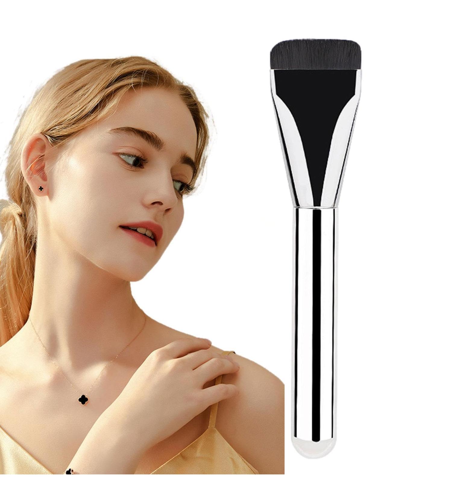 Foundation Makeup Brush Flat Foundation Brush Super Thin Liquid Foundation Brush Traceless Makeup Foundation Brush for Liquid Cream Foundation Concealer Brush Makeup Aluminum tube rubber handle - Buy Online on GoSupps.com