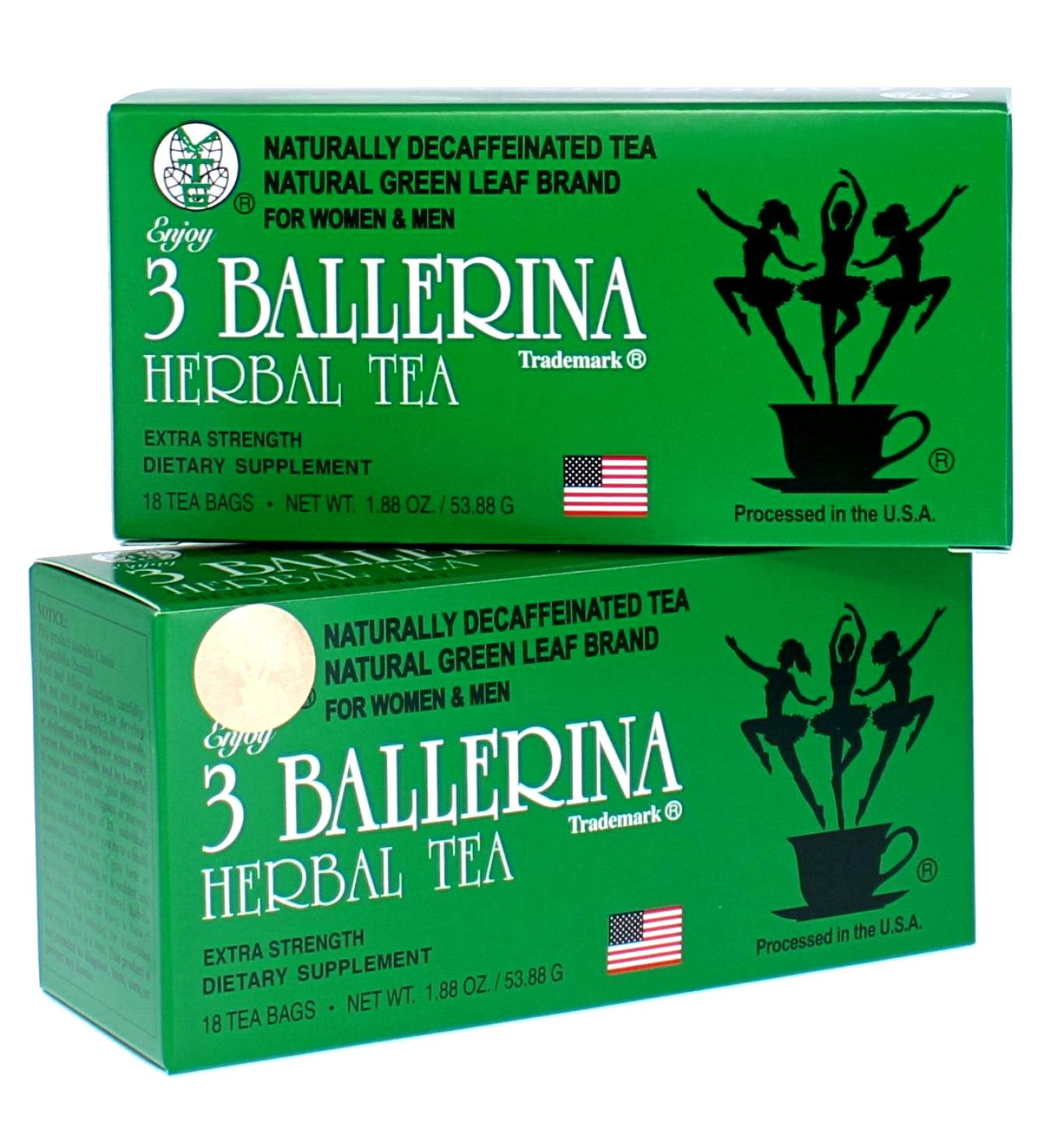 Ballerina Tea Extra Strength 36 Tea Bags - 2 Pack (18 Bags Each) - Energizing Herbal Drink - Buy Online on GoSupps.com