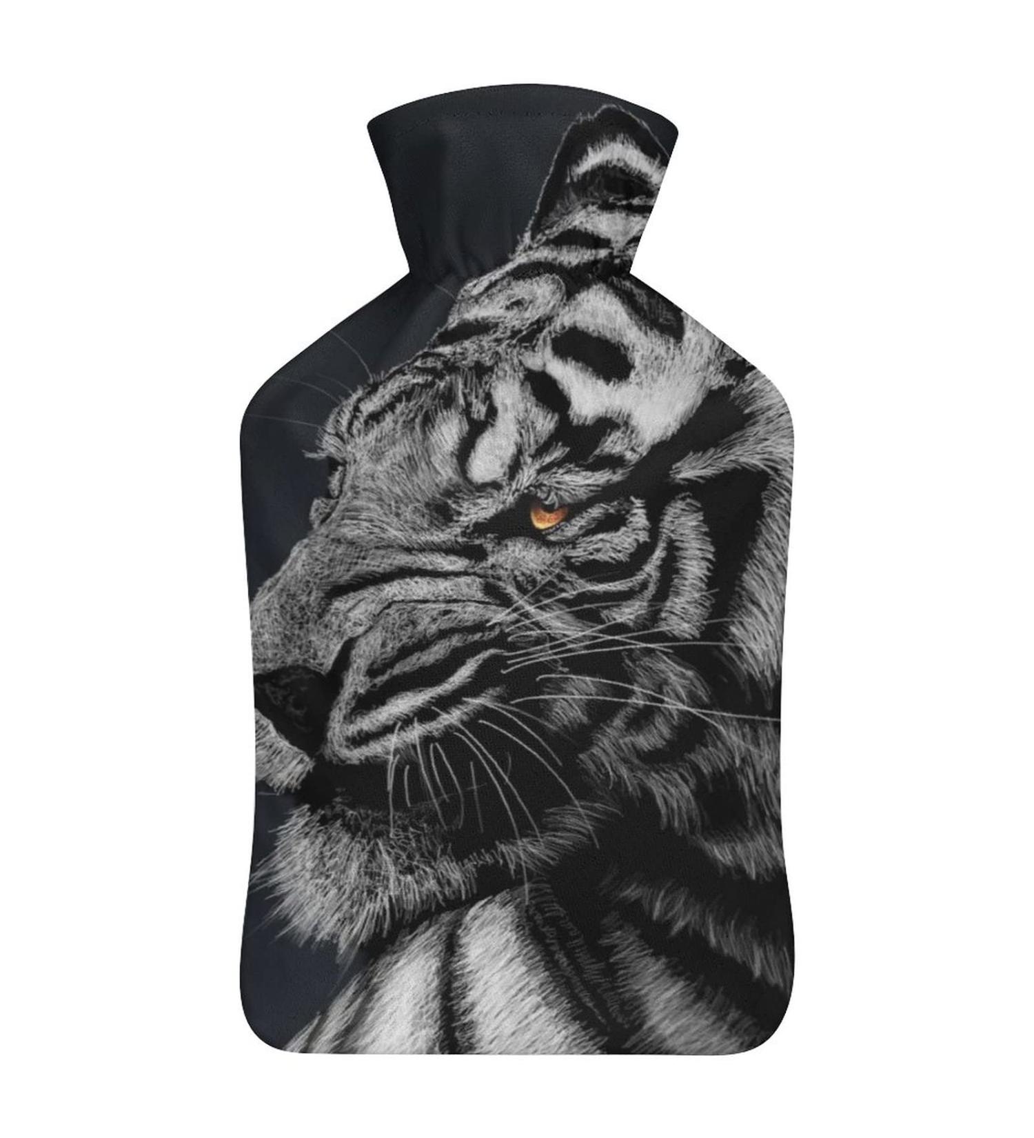 Tiger Hot Water Bottle with Plush Cover - Hand Warmer for Adults & Children | 26.5x15.3cm - International Shipping Available - Buy Online on GoSupps.com