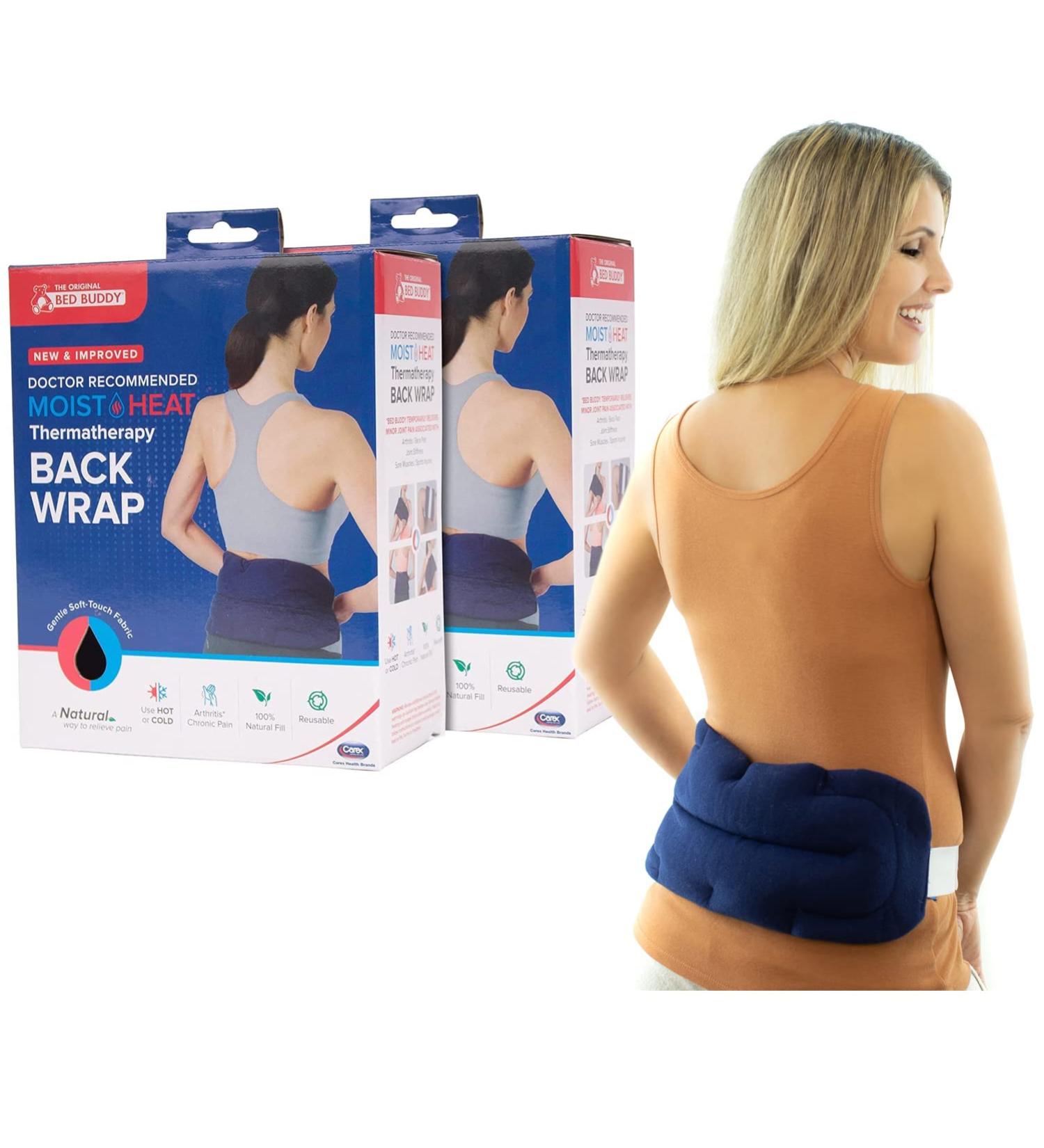 Bed Buddy 2-Pack Deep Penetrating Back Wrap Heat Pad - Microwaveable & Moist Heating Pad for Back, Neck, and Muscle Pain Relief - Buy Online on GoSupps.com