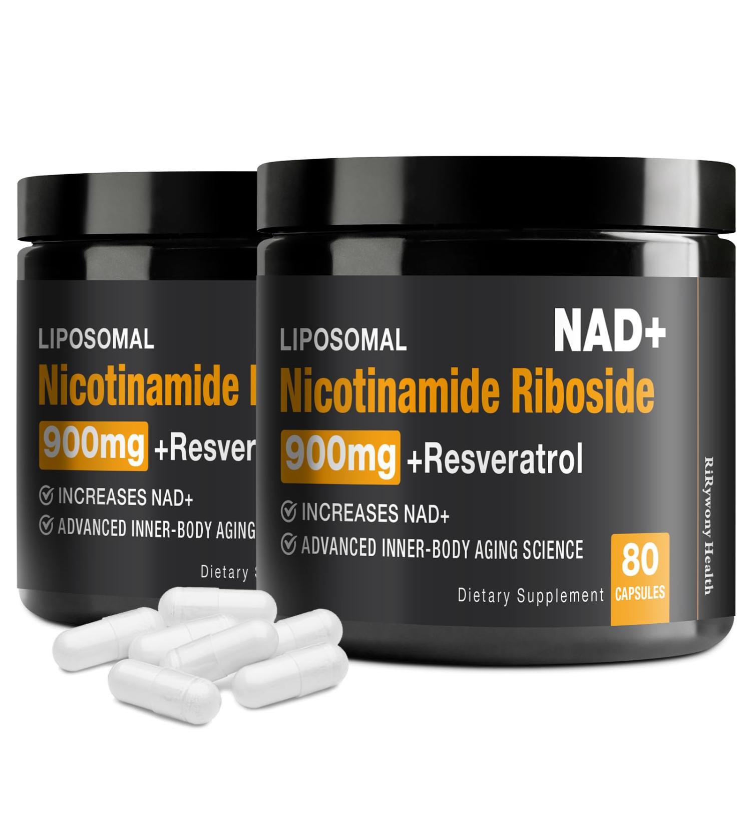 NAD Supplement - NAD+ with Nicotinamide Riboside (NR) and Resveratrol Quercetin 900mg Pure Organic NAD Plus for Cellular Repair Healthy Aging Brain Function (2 Pack) 80 Count (Pack of 2) - Buy Online on GoSupps.com