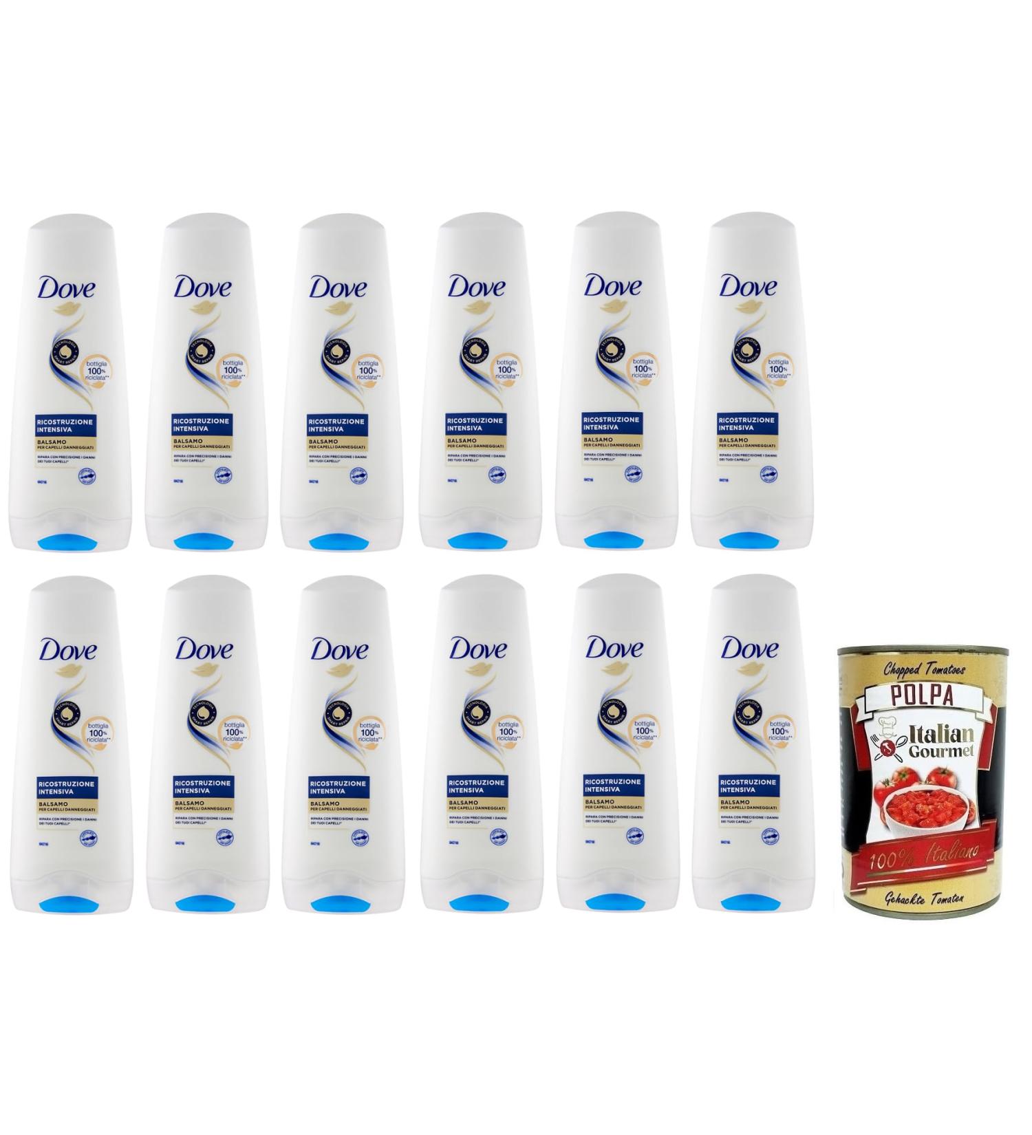  Italian Gourmet E.R. Dove Intensive Reconstruction for Damaged Hair Balm for Damaged Hair 180 ml + Italian Gourmet Tomato Pulp 400 g - Buy Online on GoSupps.com