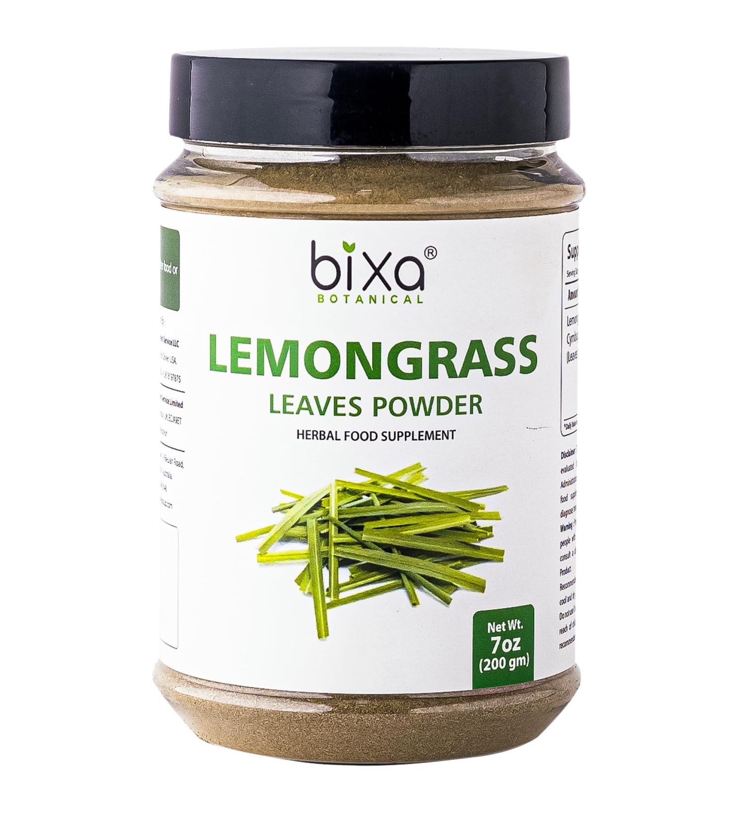 bixa BOTANICAL Lemongrass Powder (Cymbopogon citratus) 200gm (7 Oz) | Excellent Detox Cleanse | Superfood Ayurveda herb for Increase Urinary Output and Remove Toxic Waste 7.05 Ounce (Pack of 1) - Buy Online on GoSupps.com