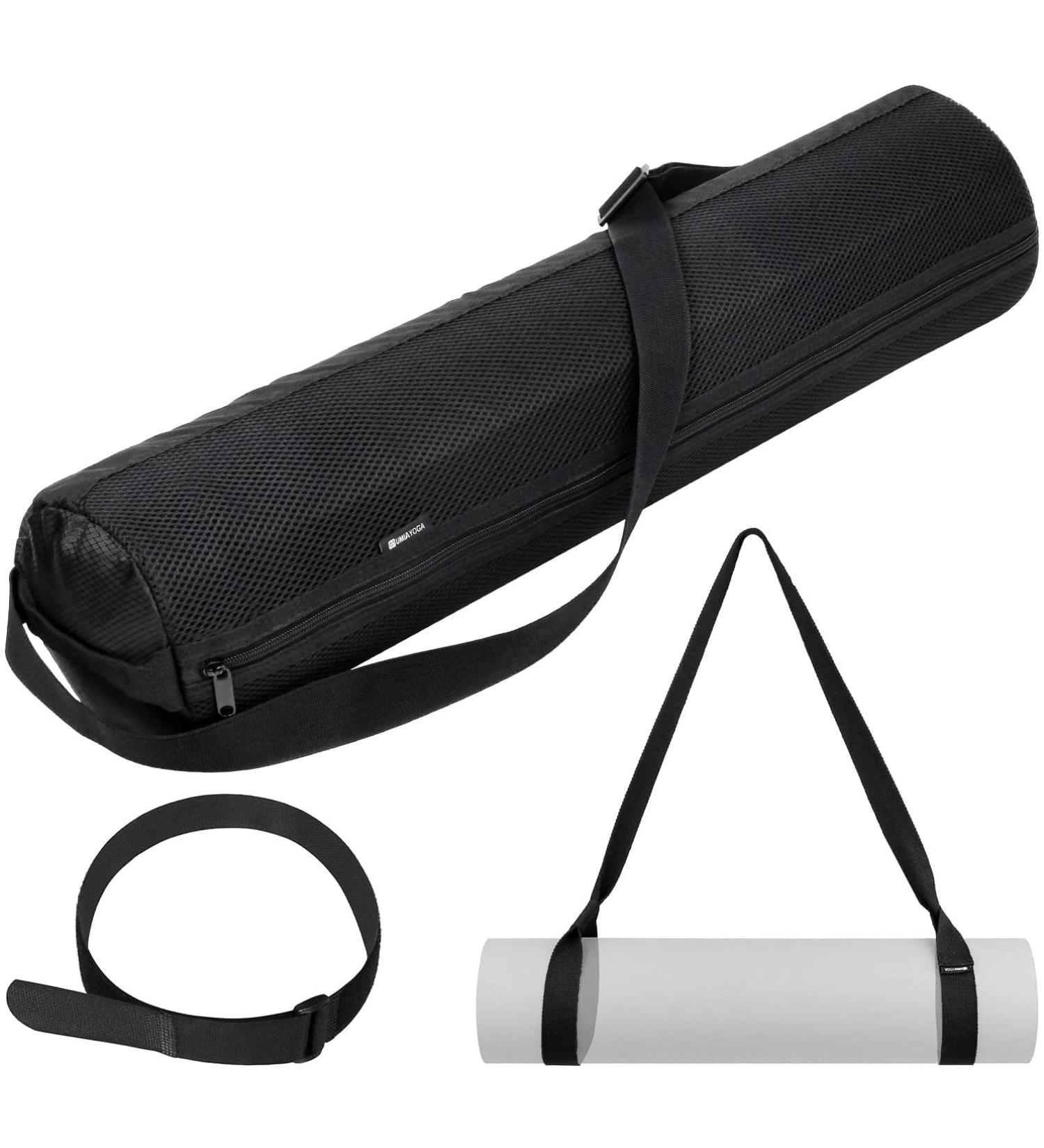 UMIA Yoga Mat Bag with Strap | Exercise Yoga Mat Carrier for 1/4-inch Thick Mat | Black - Buy Online on GoSupps.com
