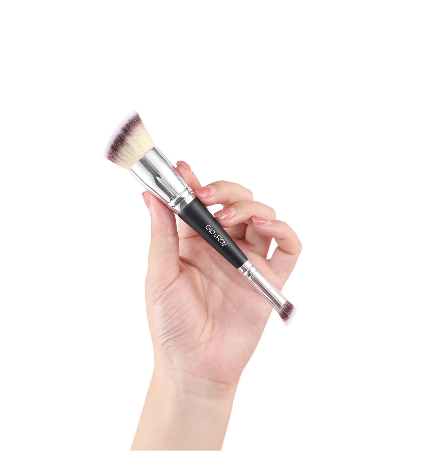 Gloray Dual Ended Makeup Brush - Premium Foundation & Concealer Brush for Blending Contouring & Concealing | Liquid Cream Powder Makeup - Buy Online on GoSupps.com