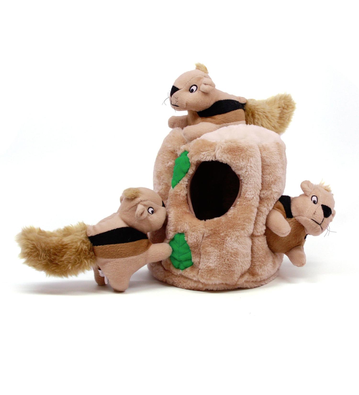 Outward Hound Kyjen Hide A Squirrel Jumbo Plush Dog Toy - 4-Piece Squeaky Toy for Dogs | International Shipping Available - Buy Online on GoSupps.com