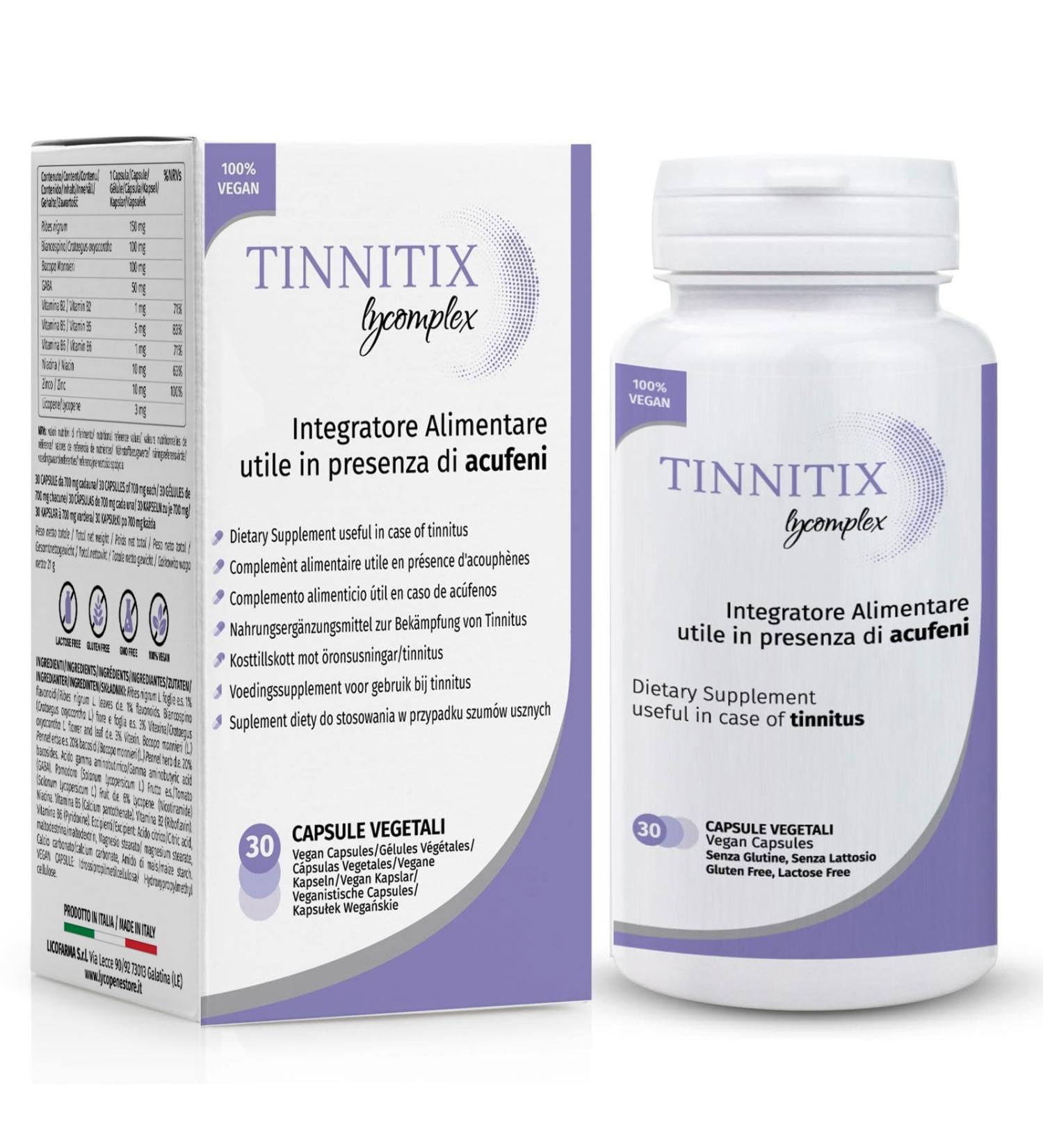Tinnitix Lycomplex Tinnitus or Tinnitus Supplement (ringing of the ears) | Relaxing and antioxidant action - Buy Online on GoSupps.com