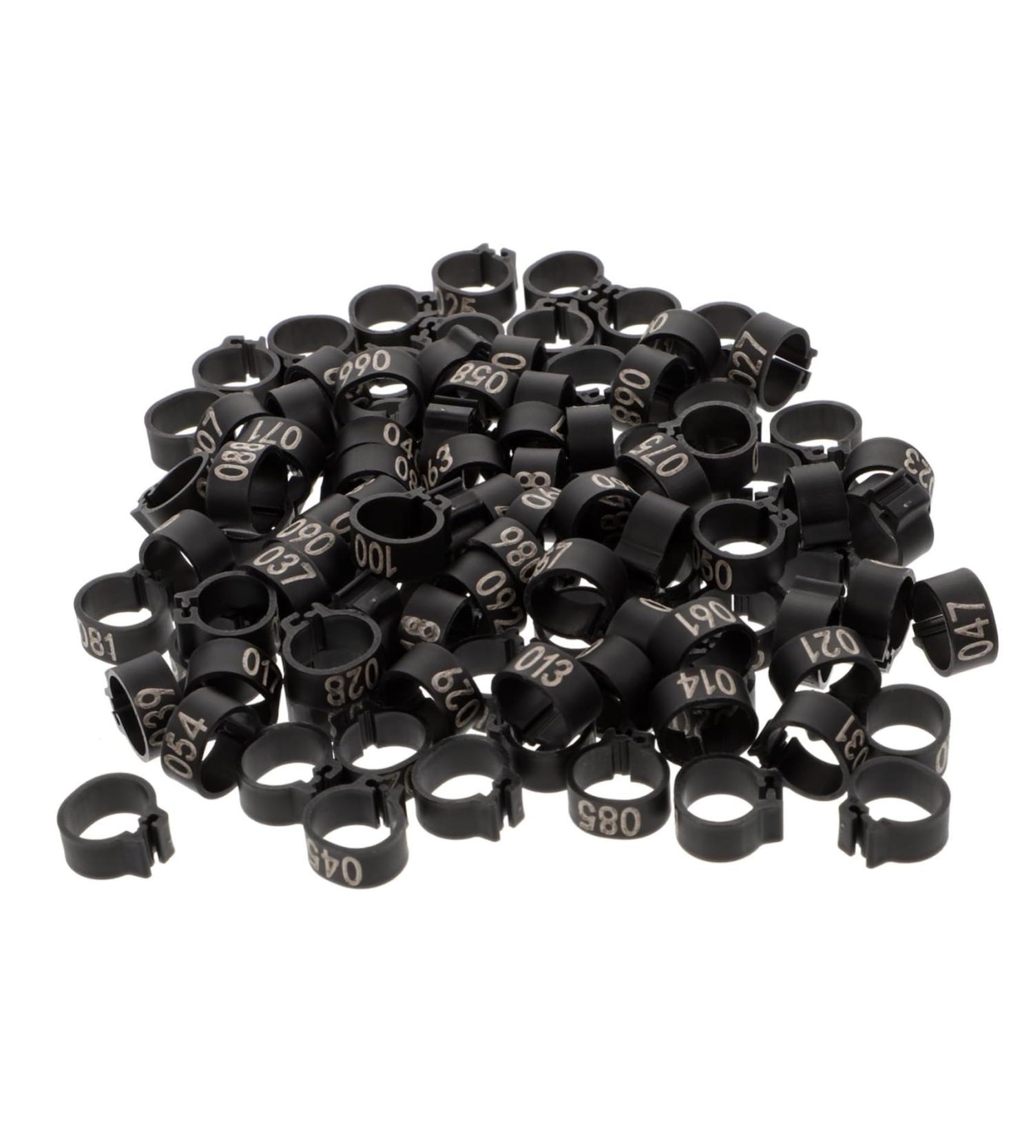 100 pcs Band Identification Quail Anklet Baby Bands to Pigeons Colorful Chicken Xuan Bird Dove 1.3X1.3CM Black - Buy Online on GoSupps.com