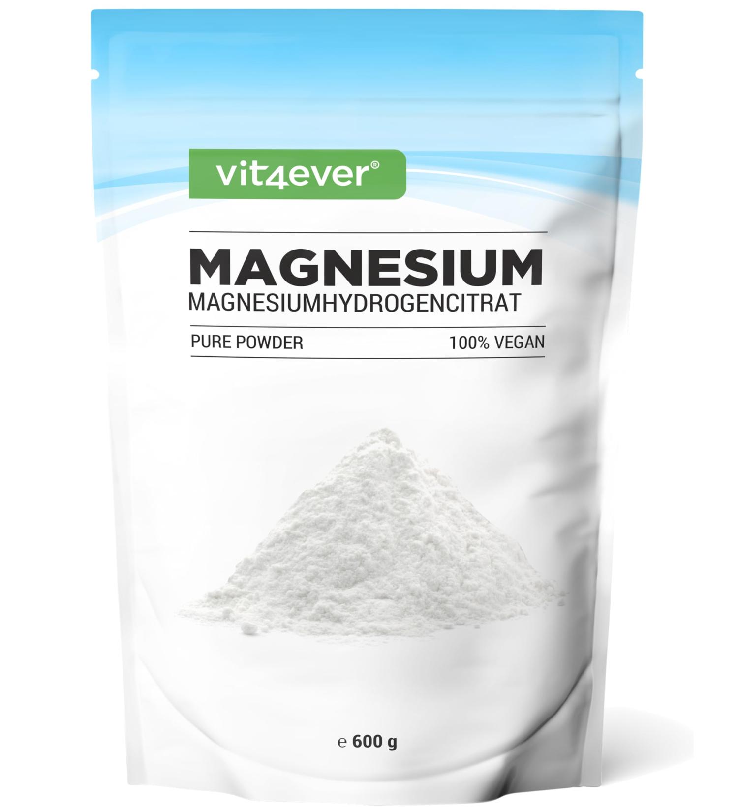 Magnesium Pure - 600g Powder (4.3 Months Supply) - Pure Powder without Additives - Premium Quality - Vegan - Buy Online on GoSupps.com