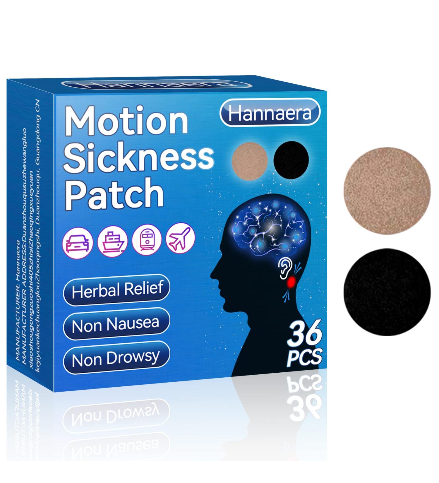 Hannaera Motion Sickness Patches 36ct - Non-Drowsy Herbal Relief for Cruise & Sea Nausea Behind the Ear - Buy Online on GoSupps.com