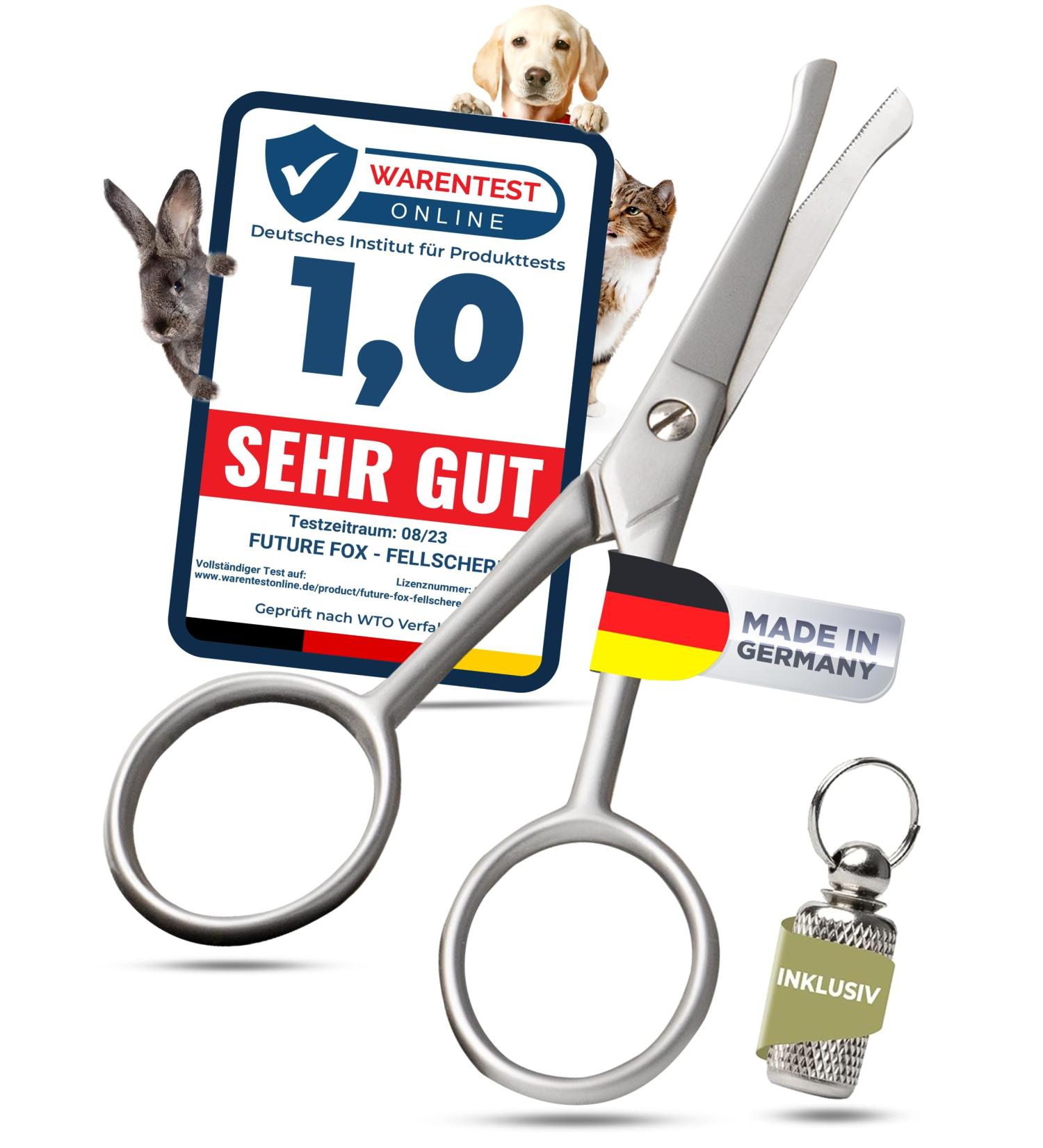 Future Fox Fur Scissors from Solingen - Made in Germany | Curved Pet Grooming Scissors with Micro-Toothing & Rounded Tip (10.5cm) - Buy Online on GoSupps.com