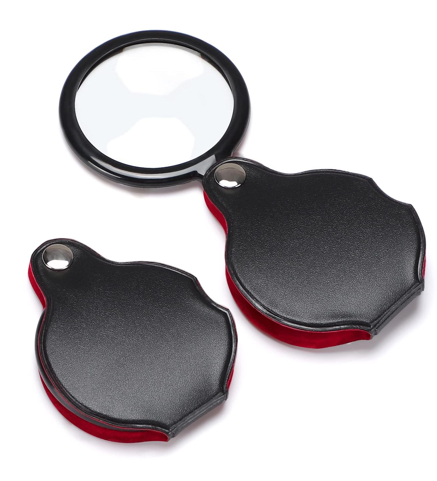 TEOYALL 10X Small Magnifying Glass - 2 PCS Mini Pocket Magnifier with Rotating Holster - Buy Online on GoSupps.com