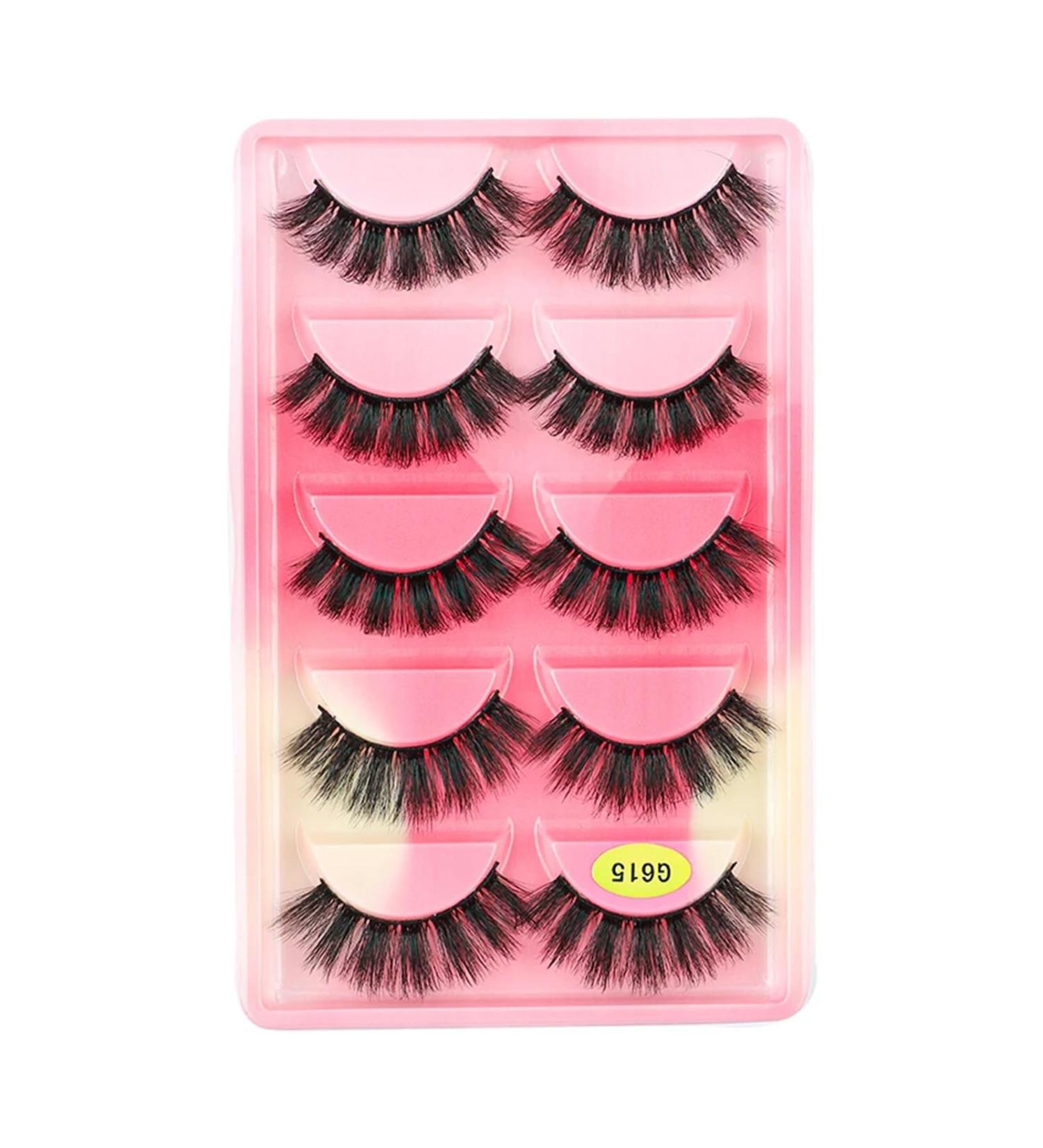 UAMOU Lashes 10/20/50/100 Boxes Mink Eyelashes 5 Pairs Natural False Eyelashes Thick Fluffy Faux Cils Lashes In Bulk G6 Cheerfully (Color : G615CS Size : 30 boxes) - Buy Online on GoSupps.com