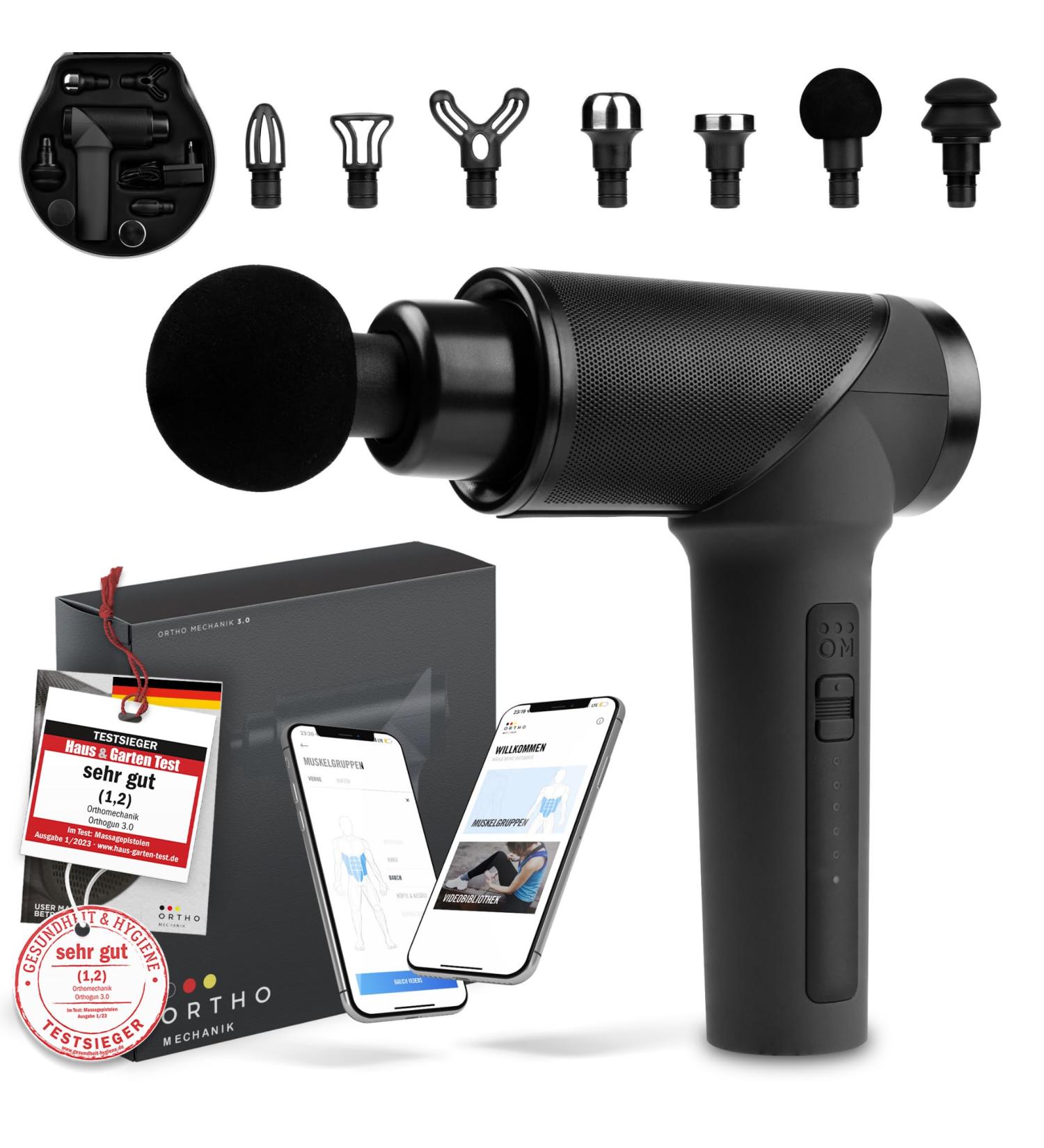 OrthoGun 3.0 Massage Gun with App | Ultimate Muscle Recovery Tool | International Shipping Available - Buy Online on GoSupps.com