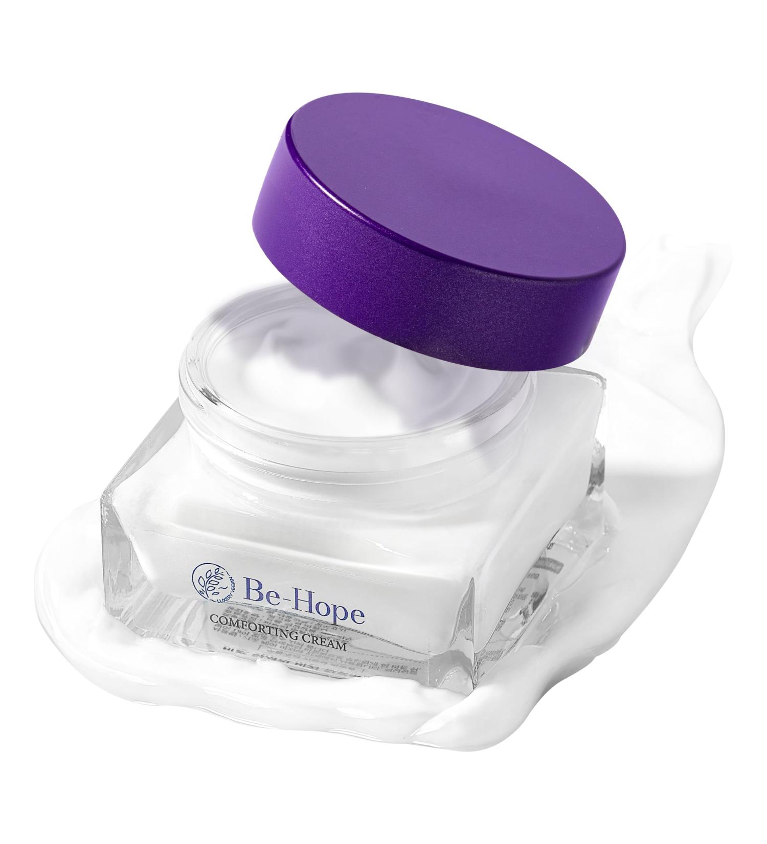 Be-Hope Vegan Luxury Comforting Cream Soothing Moisturizer for Sensitive Skin with Purple Tea Extract Adenosine Plant-Based Ingredients Anti-Wrinkle 24-Hour Hydration 50ml / 1.7 fl oz - Buy Online on GoSupps.com