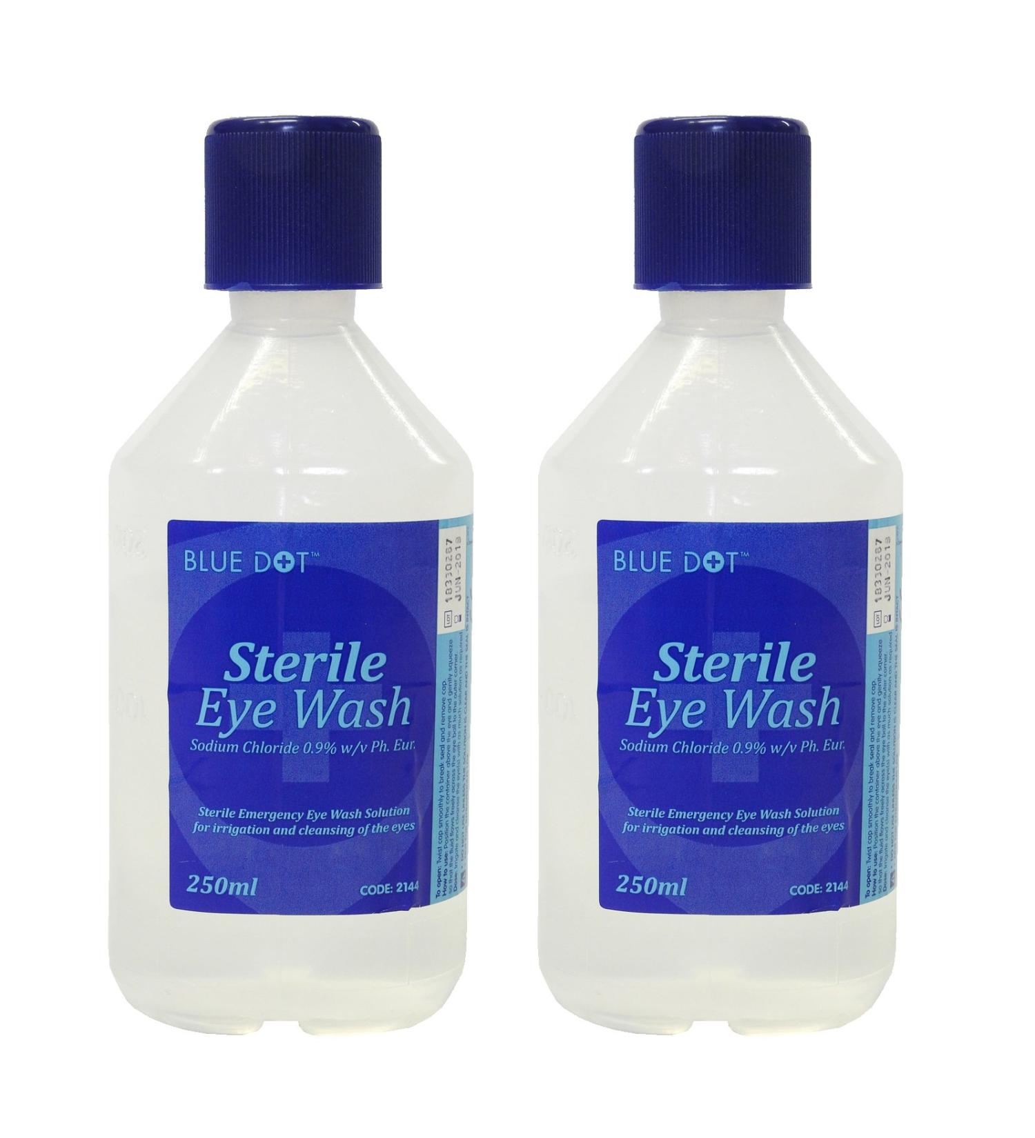 2 x 250ml Bottles of C.M.S Medical Sterile Saline Eye & Would Wash Solution