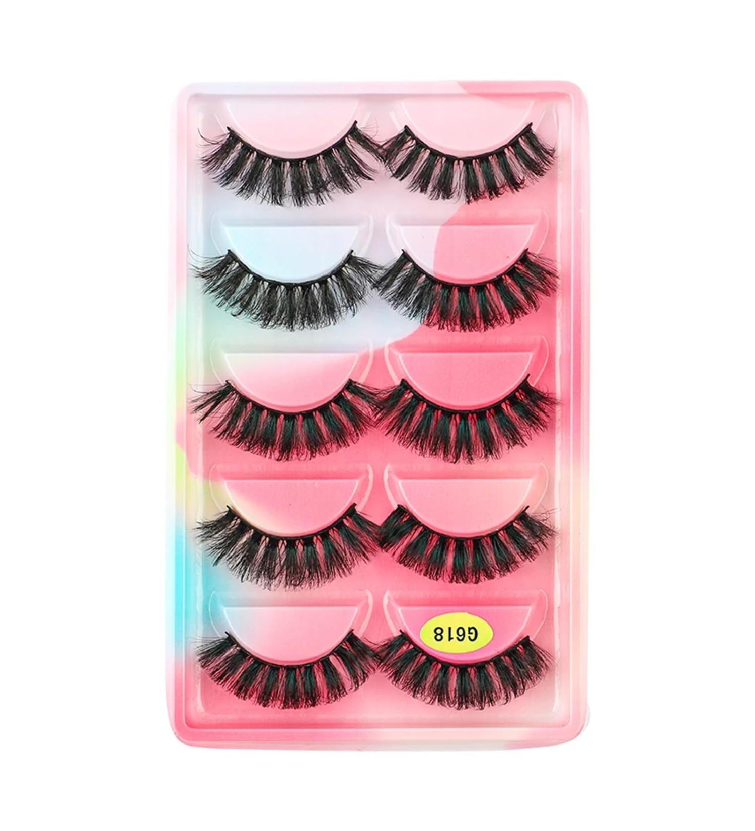 UAMOU Lashes 10/20/50/100 Boxes Mink Eyelashes 5 Pairs Natural False Eyelashes Thick Fluffy Faux Cils Lashes In Bulk G6 Cheerfully (Color : G618CS Size : 30 boxes) - Buy Online on GoSupps.com