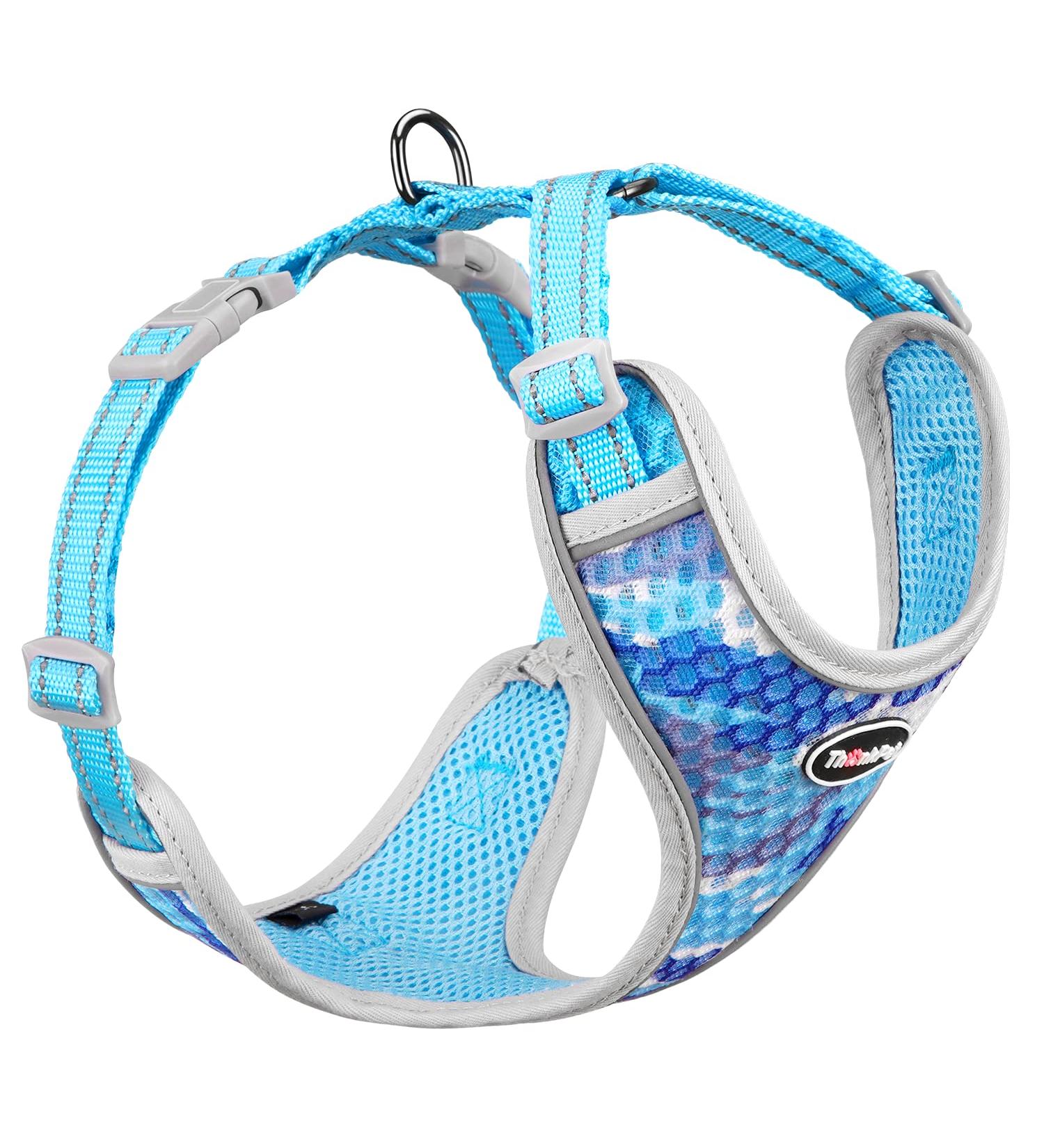 Thinkpet No-Pull Dog Harness - Breathable Adjustable Chest Harness for Small Medium & Large Dogs - Padded Reflective Safety Harness (1 Pack) - Camouflage Blue - Buy Online on GoSupps.com