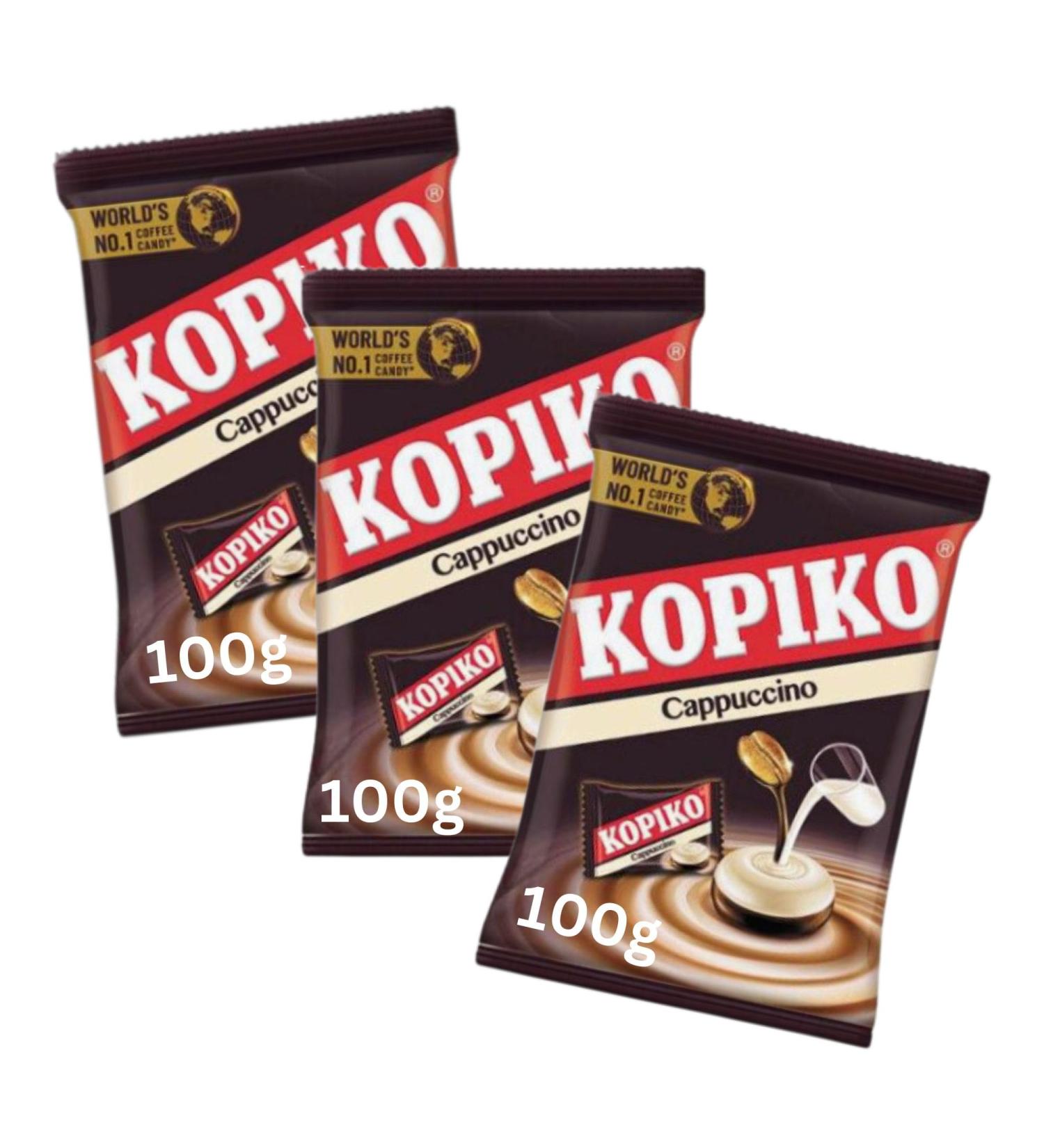 Cappuccino Coffee Candy Caffeine Sweets Bundle Containing 3 x 100g Kopiko Brand Cappuccino Caffee Candy Hard Boiled Sweets - Buy Online on GoSupps.com