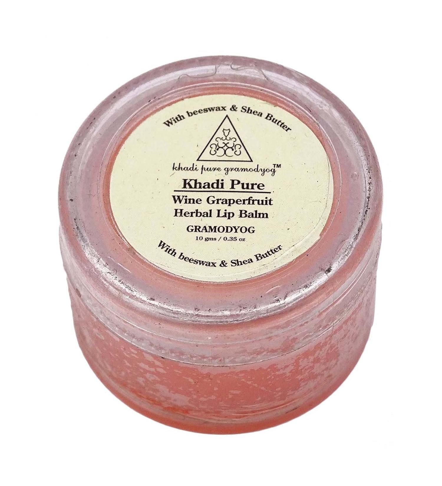 Khadii Wine Grapefruit Lip Balm with Beeswax and Shea Butter 5g| Herbal Lip Balm for Soft Lips | Nourishing Lip Balm for Chapped Lips | Free From Harsh Chemicals | Unisex Formula