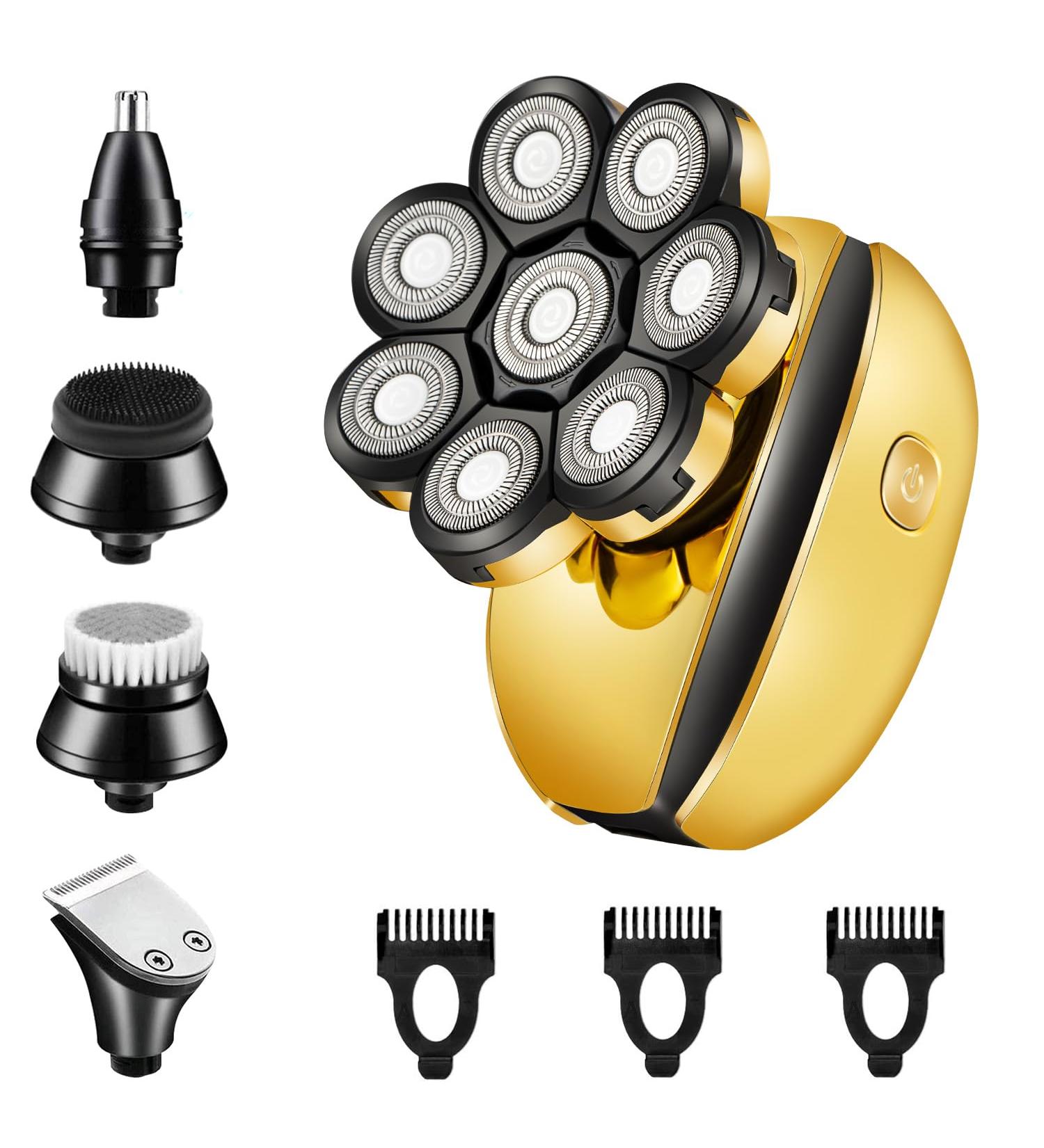 Buy Head Shavers for Bald Men - Multifunctional Electric Razor & Grooming Kit with Nose Trimmer | Rechargeable 8D Rotary Shaver - Buy Online on GoSupps.com