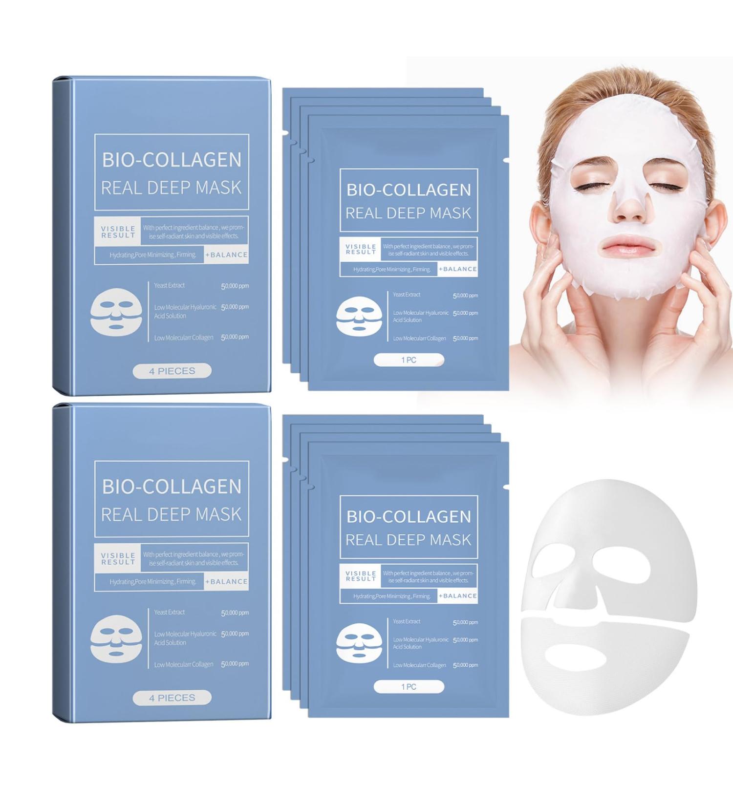 Grgowe 8PC Bio-Collagen Real Deep Mask Collagen Mask for Face Overnight Biodance Bio Collagen Face Mask Overnight To Resist Wrinkles And Fine Lines Moisturise And Moisturise - Buy Online on GoSupps.com