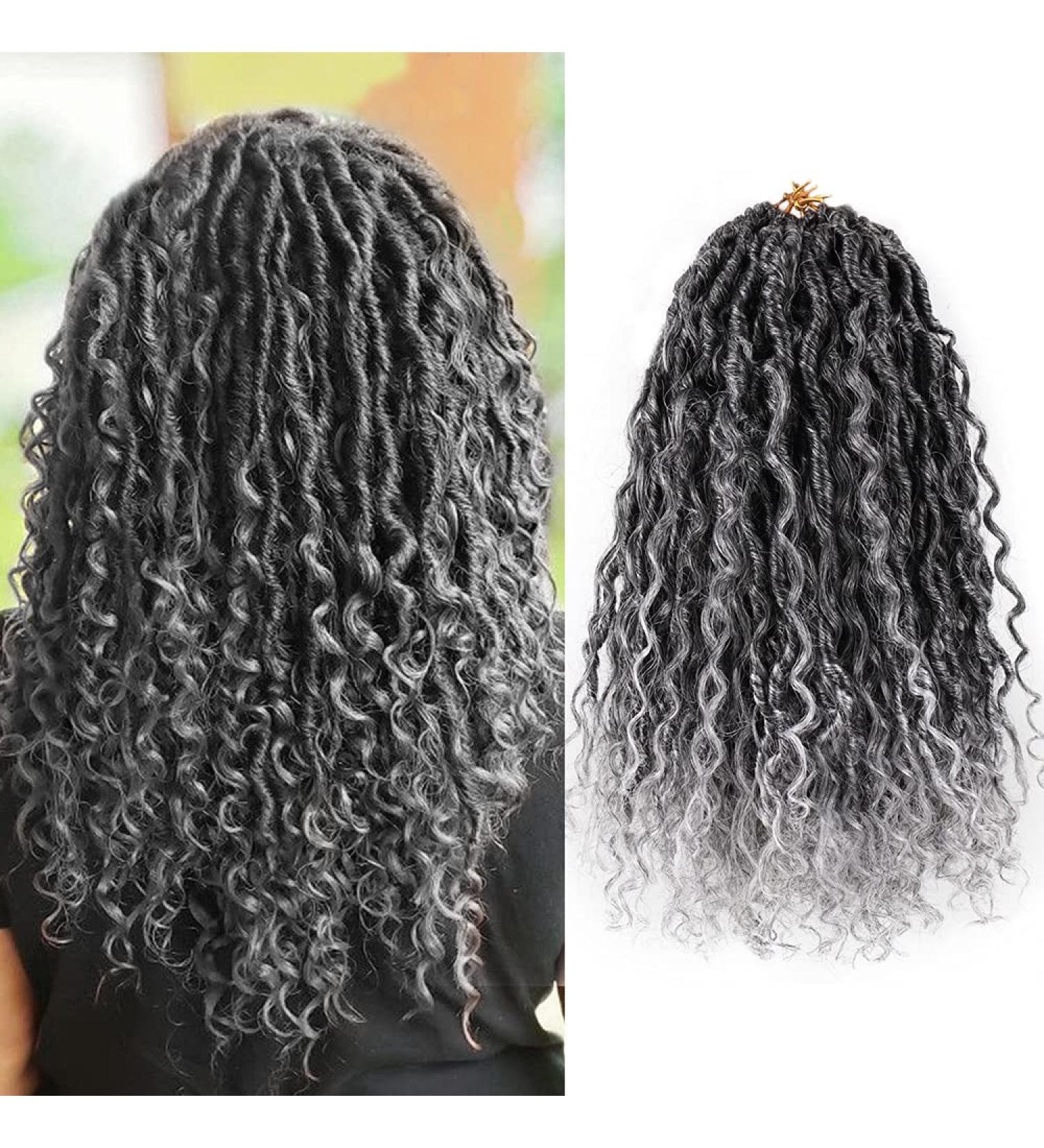 14 New Goddess Locs Crochet Hair 6-Pack Faux Bohemia Hippie Boho Locs- Curly Ends-Black Women-Synthetic Braiding Hair Extension-1B/Gray - Buy Online on GoSupps.com