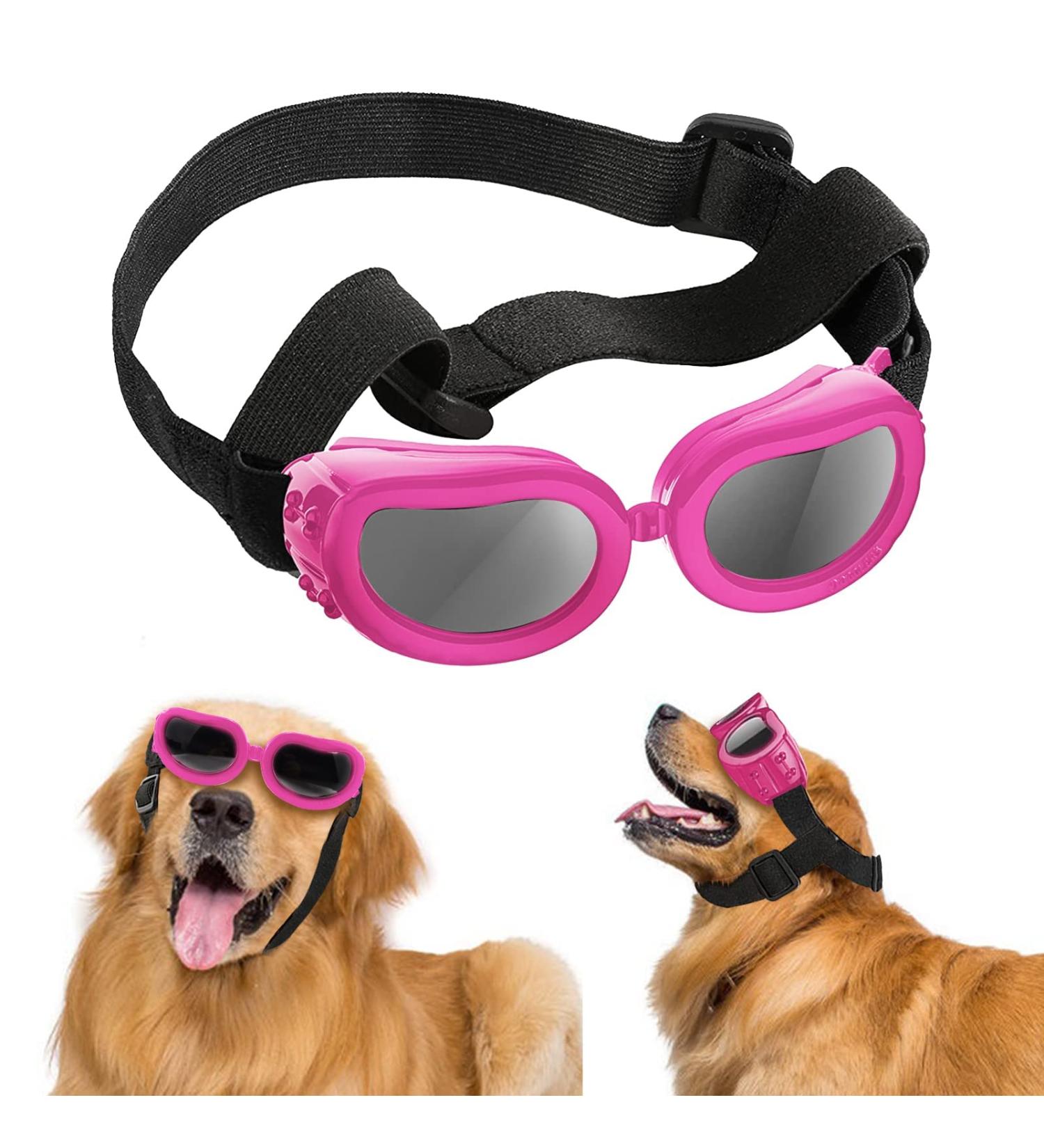 Shop Stylish Pink Dog Sunglasses | UV Protection for Small Dogs & Pets | Adjustable Pet Eyewear - Buy Online on GoSupps.com