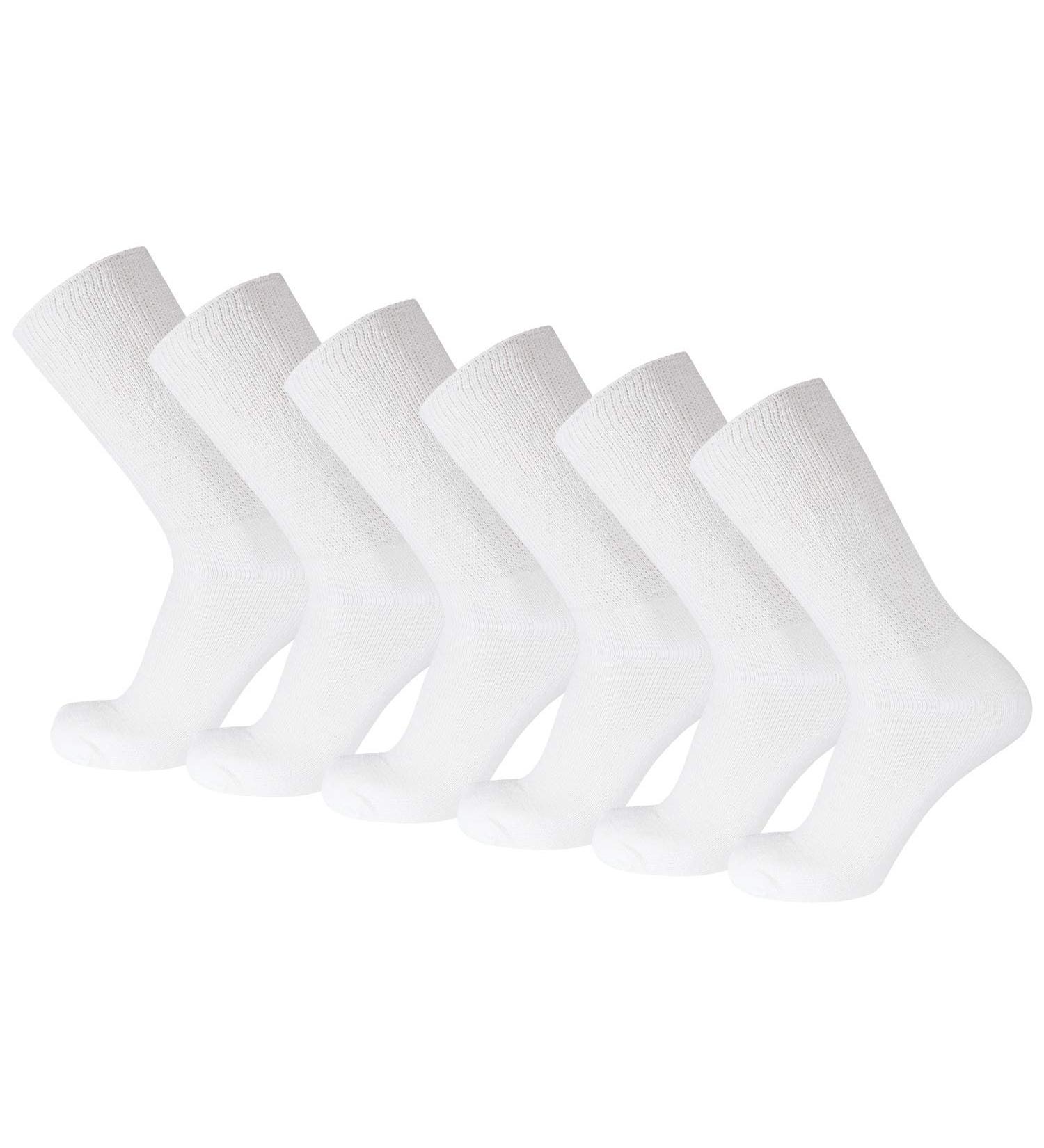 Premium Cotton Loose Top Diabetic Neuropathy Crew Socks (White, Medium) - 6 Pairs - Buy Online on GoSupps.com