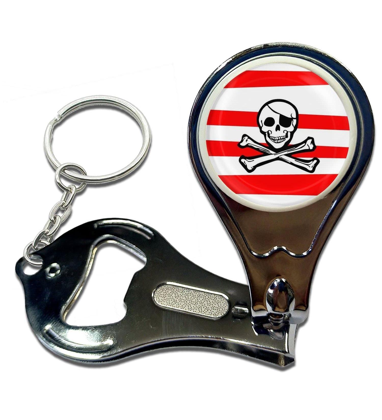 BadgeBeast.co.uk Jolly Roger Stripey - Key Ring Bottle Opener and Nail Clipper - Buy Online on GoSupps.com