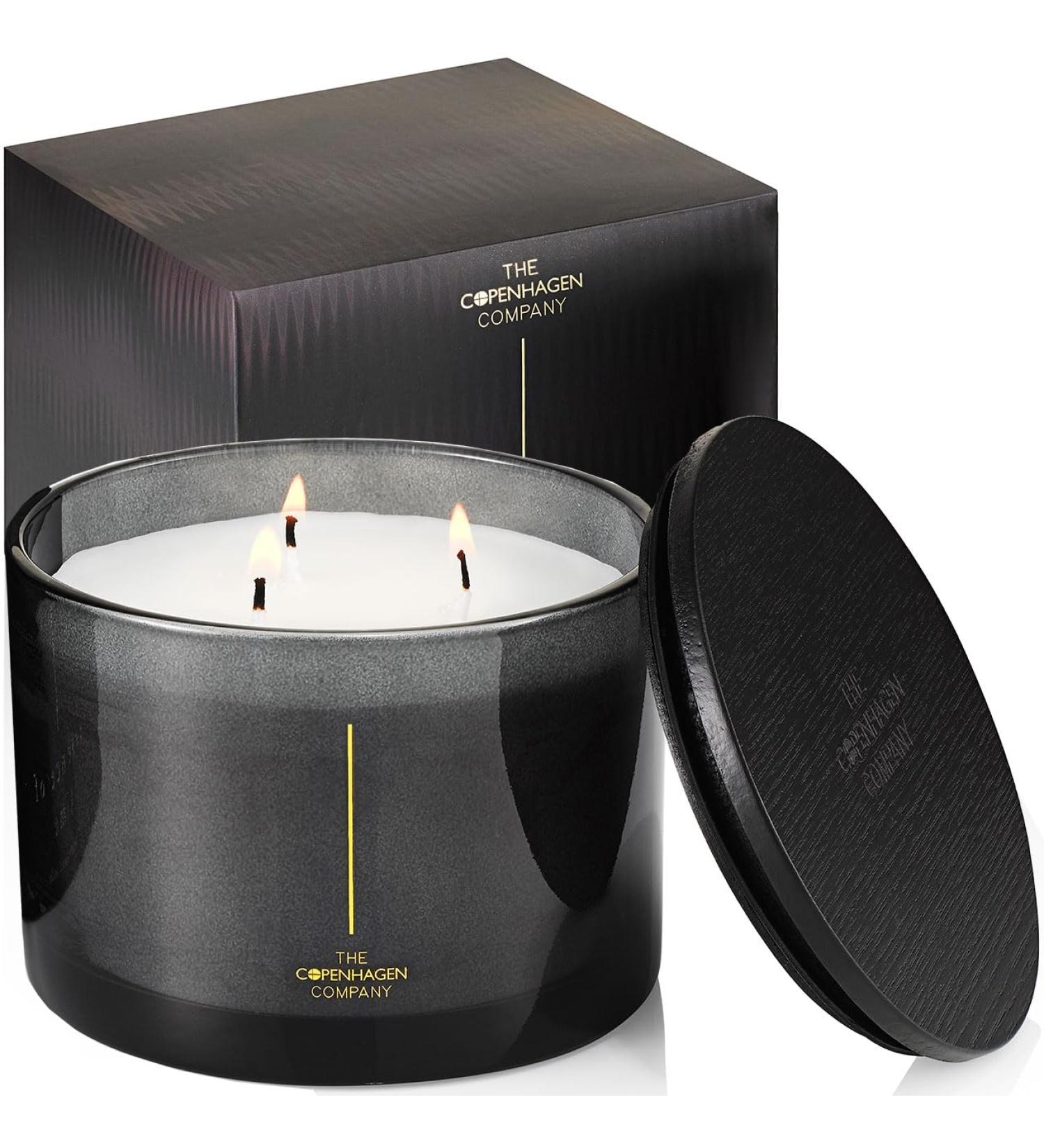 Luxury Scented Candle Gift for Women | Soy Candle | 40 Hours Burn Time - Cherry Cedarwood & Oud | The Copenhagen Company | 17oz Bottle - Buy Online on GoSupps.com