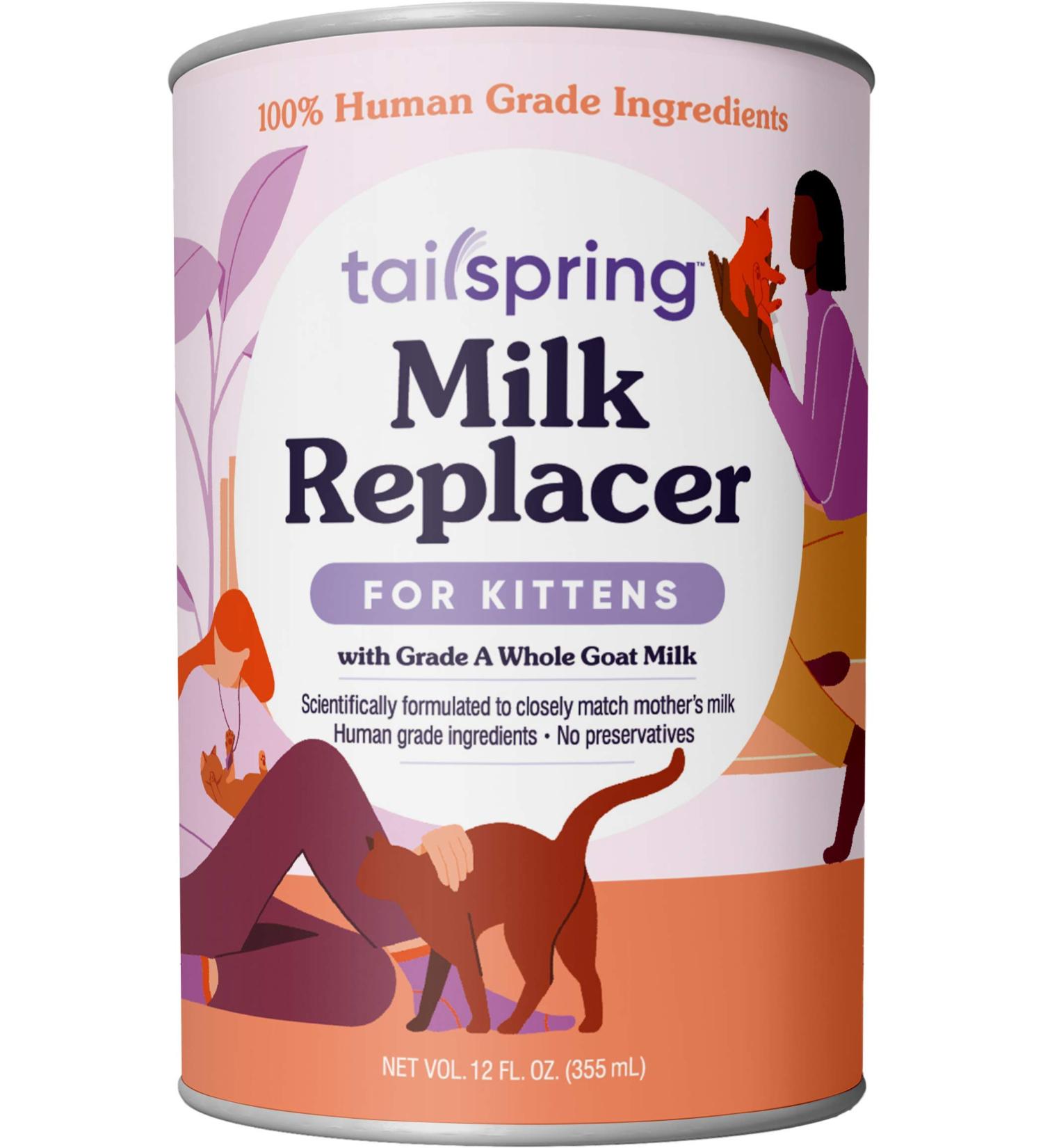 Tailspring Milk Replacer for Kittens - Liquid Ready-to-Feed - Whole Goat Milk - 12 Fl Oz - Buy Online on GoSupps.com