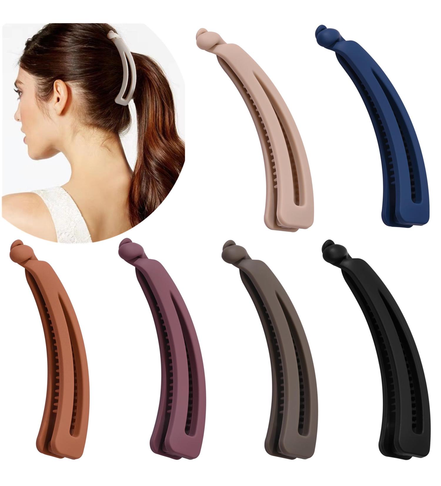 Eyegla 6-Piece Colored Banana Hair Clip Set for Thick Hair - Non-Slip Ponytail Holders for Women & Girls - Buy Online on GoSupps.com