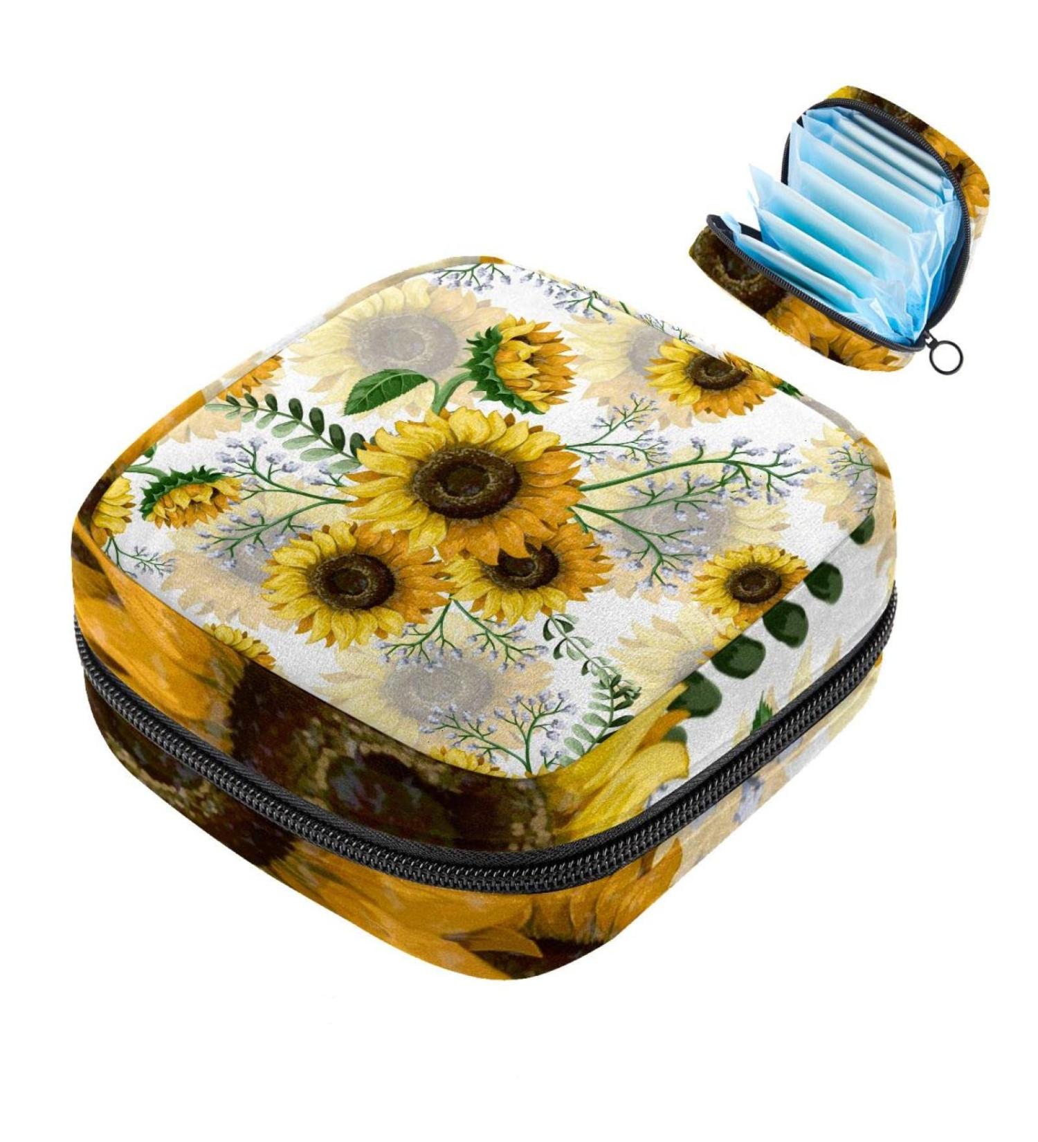 Shop Sunflower Ladies Napkin & Storage Bag - Portable Period & Breastfeeding Pillow Holder for Women & Teens - Buy Online on GoSupps.com