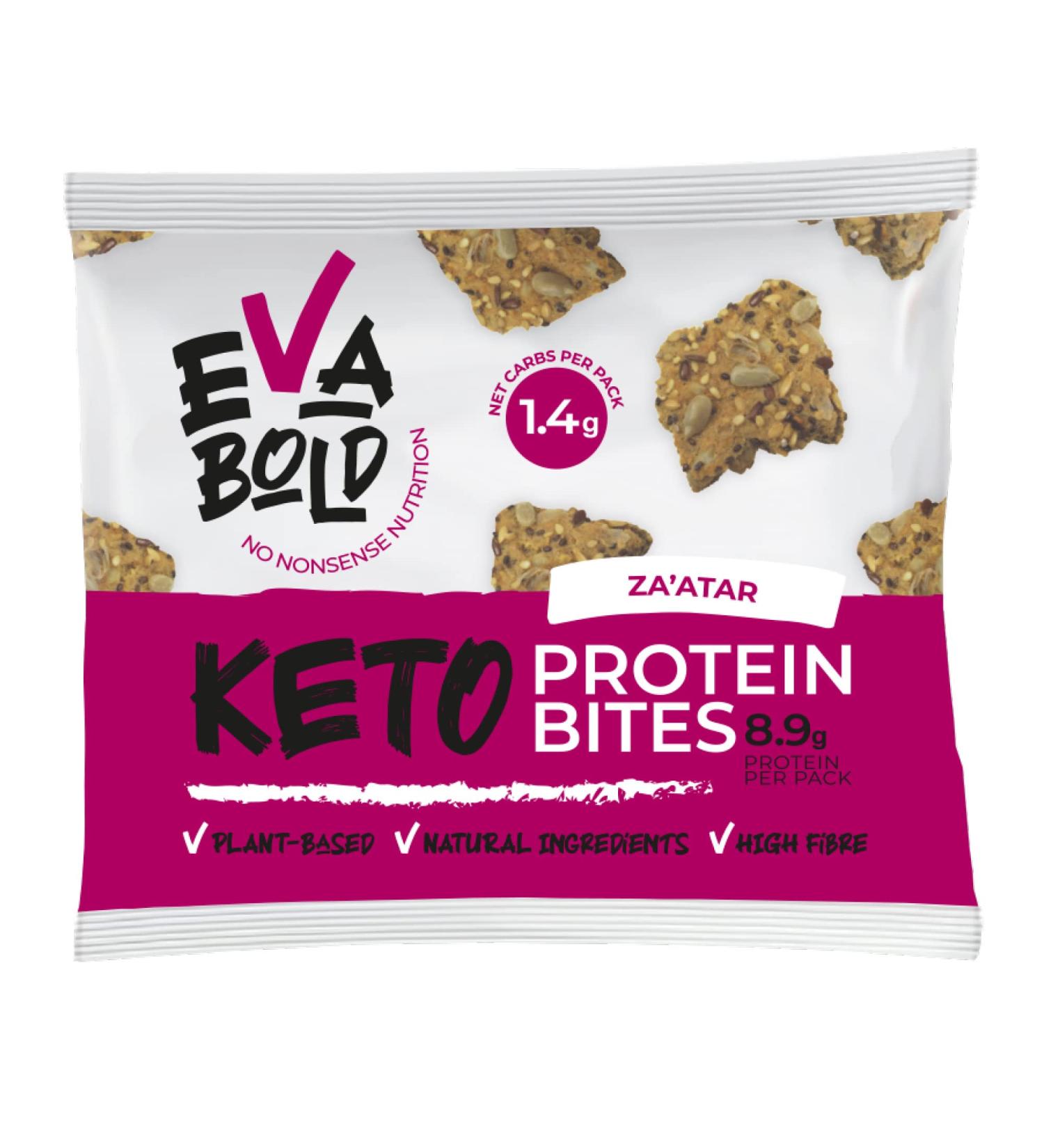 Eva Bold Za atar Keto Crackers 20x30g Bags | 1.4 Net Carbs | Gluten Free Vegan Keto Snacks & High Protein | Low Carb Seeded Crisp Breads | Plant Based Keto Food - Buy Online on GoSupps.com