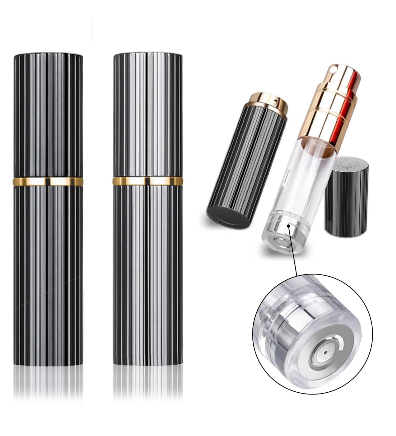 BRILIFLED Refillable Perfume Atomizer Mini Scent Pump Bottle - Travel cologne Sprayer 5ml Mini travel atomizer Refill Perfume Dispenser Container Black & Grey - Buy Online on GoSupps.com