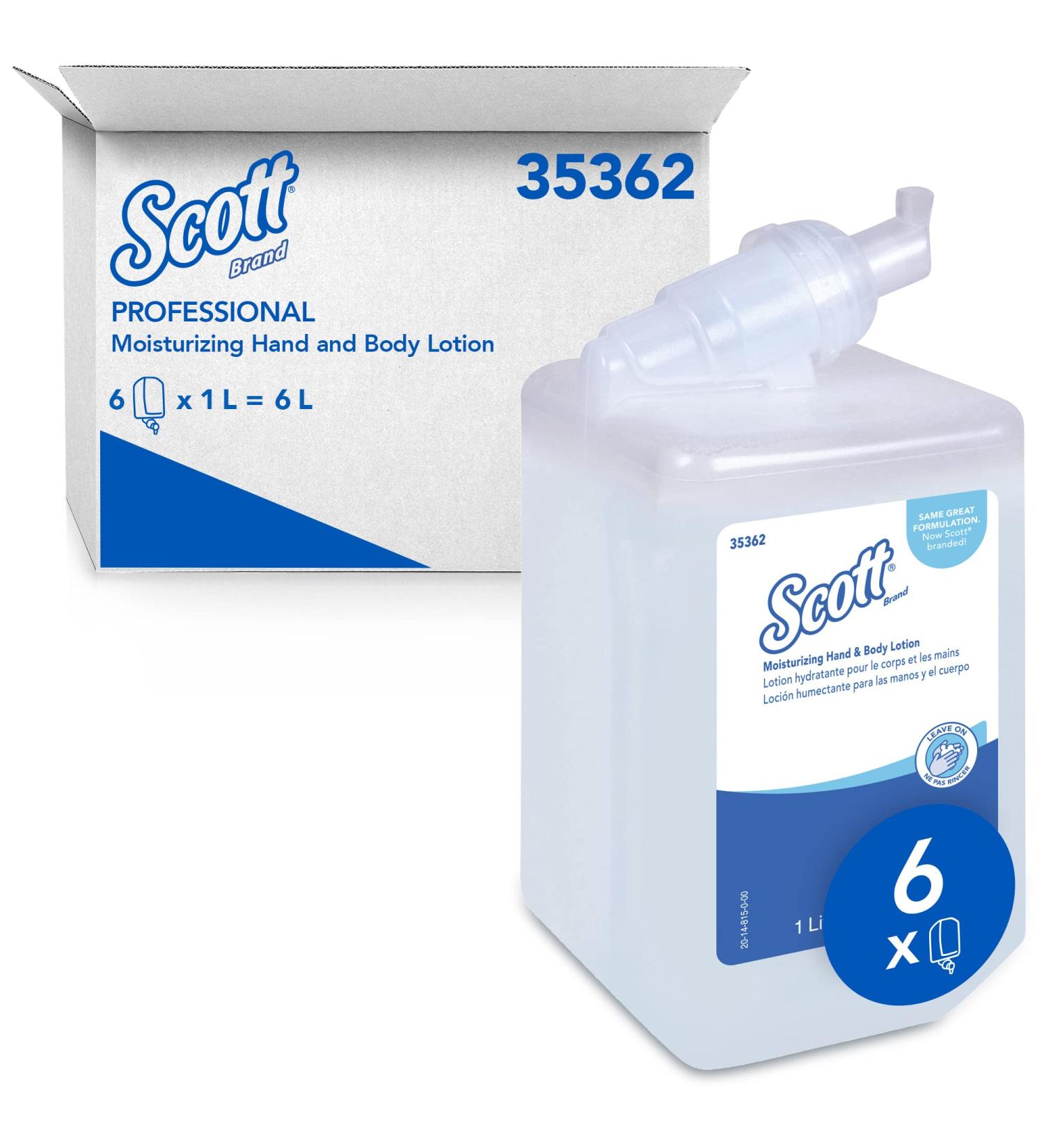 Kleenex Moisturising Hand and Body Lotion 6373 - 6 x 1L | Hydrating Skincare for Smooth Skin | International Shipping Available - Buy Online on GoSupps.com
