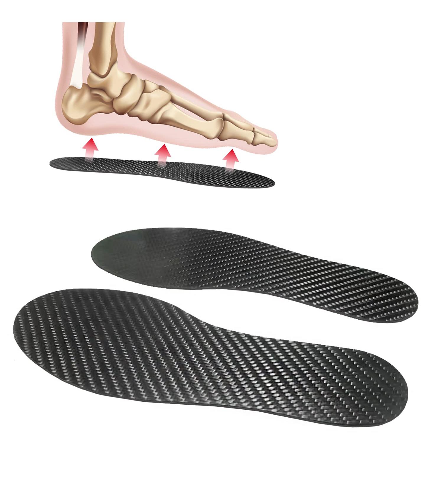 Carbon Fiber Insoles for Hallux Rigidus Pain Relief - Lightweight Shoe Inserts for Running - Women's Size 13, Men's Size 12 - Buy Online on GoSupps.com