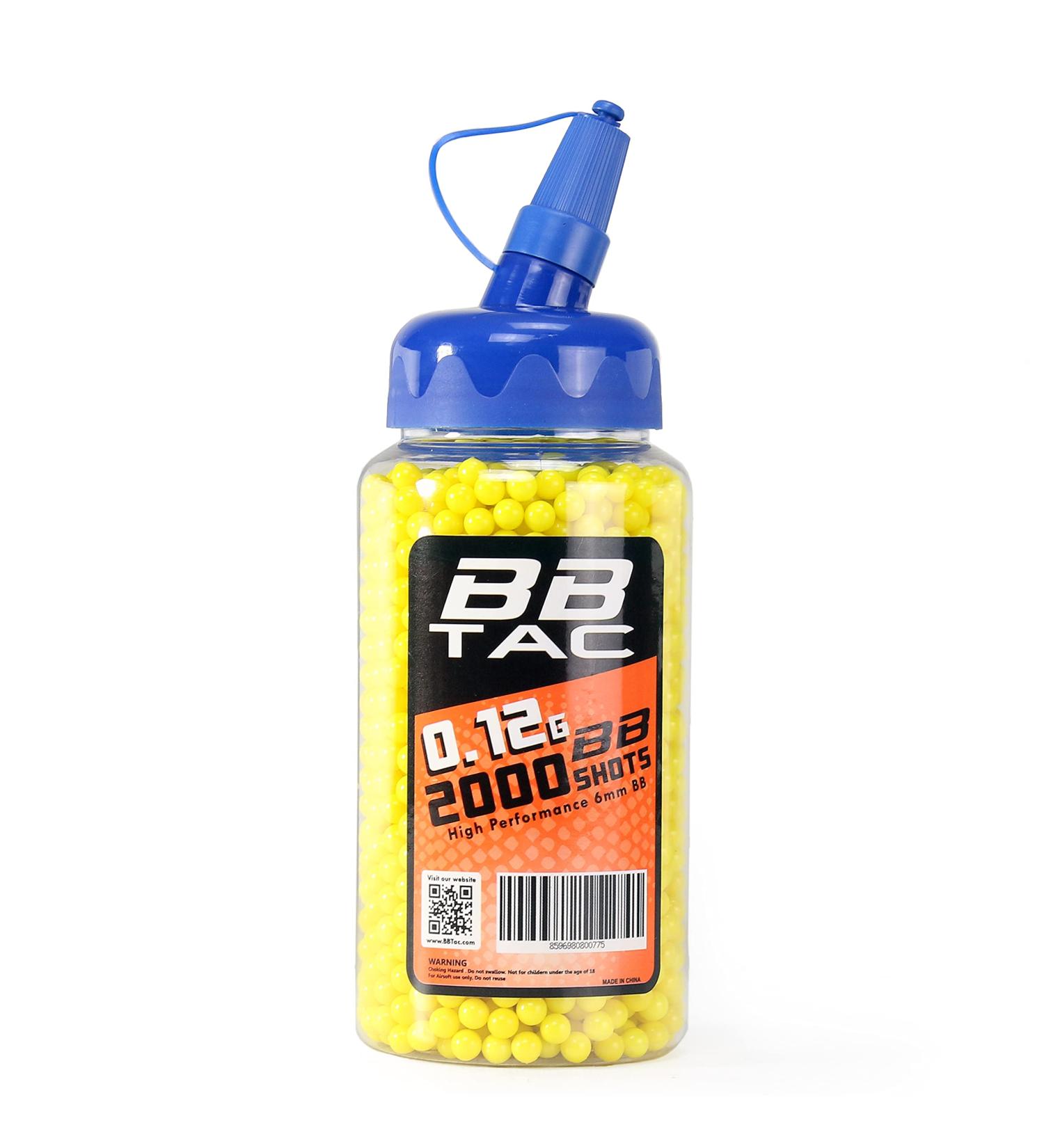 BBTac Airsoft BB 6mm Polished 2000 Round Bottle - Yellow | High-Quality Airsoft BBs - Buy Online on GoSupps.com