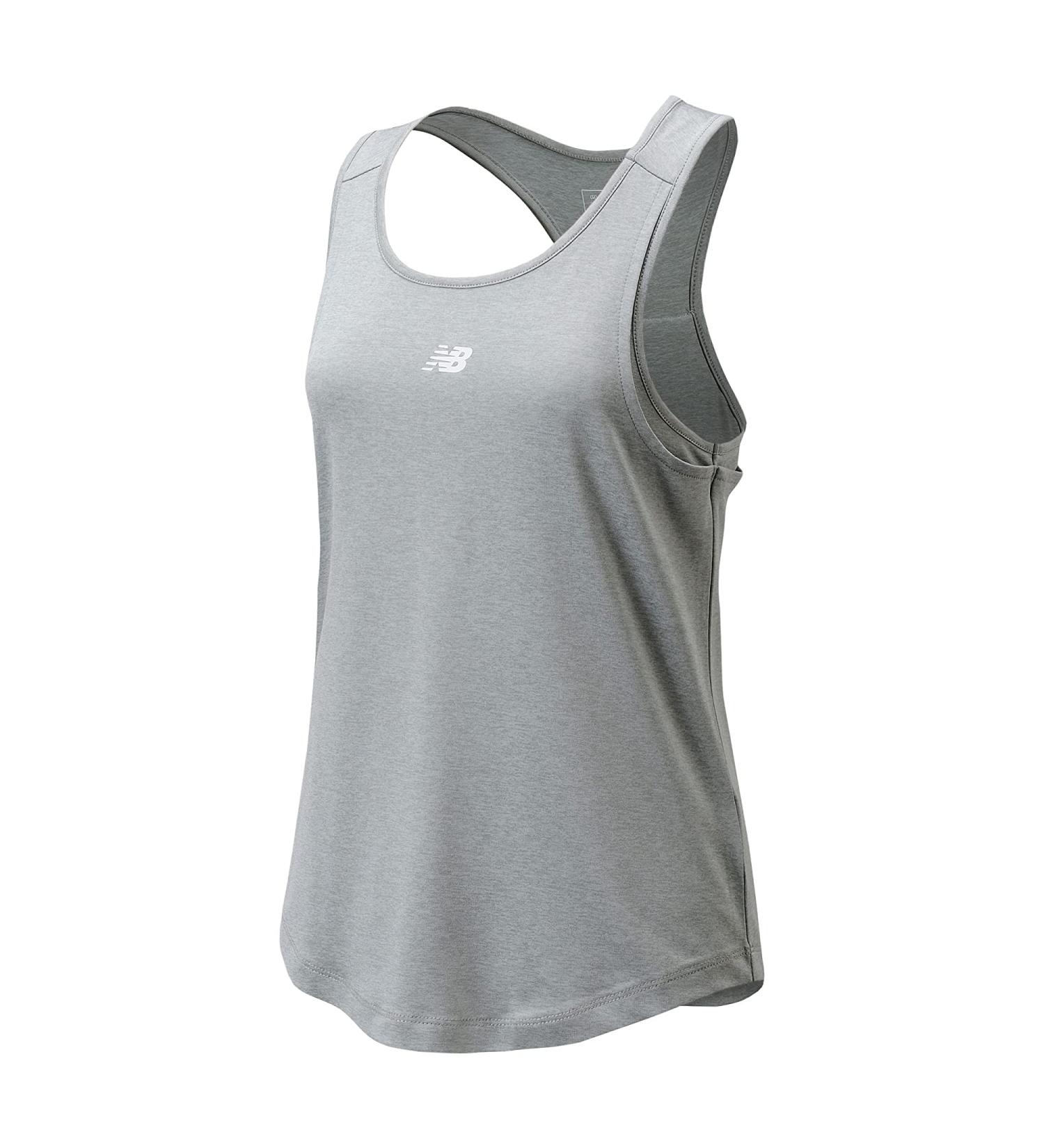 New Balance Girl's Performance Bra Tank (Big Kids) Small Gray Heather